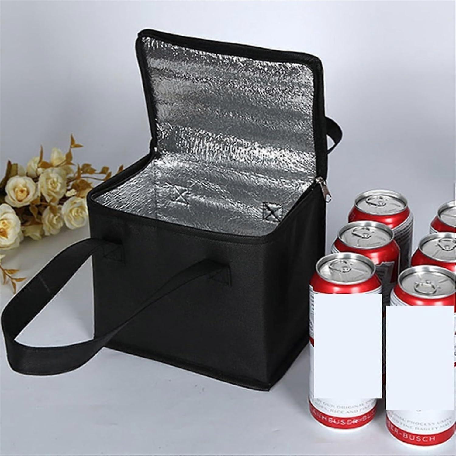 Insulated Bag, Portable Lunch Bag, Picnic Bag, Large Capacity (Red 28x14x17cm)