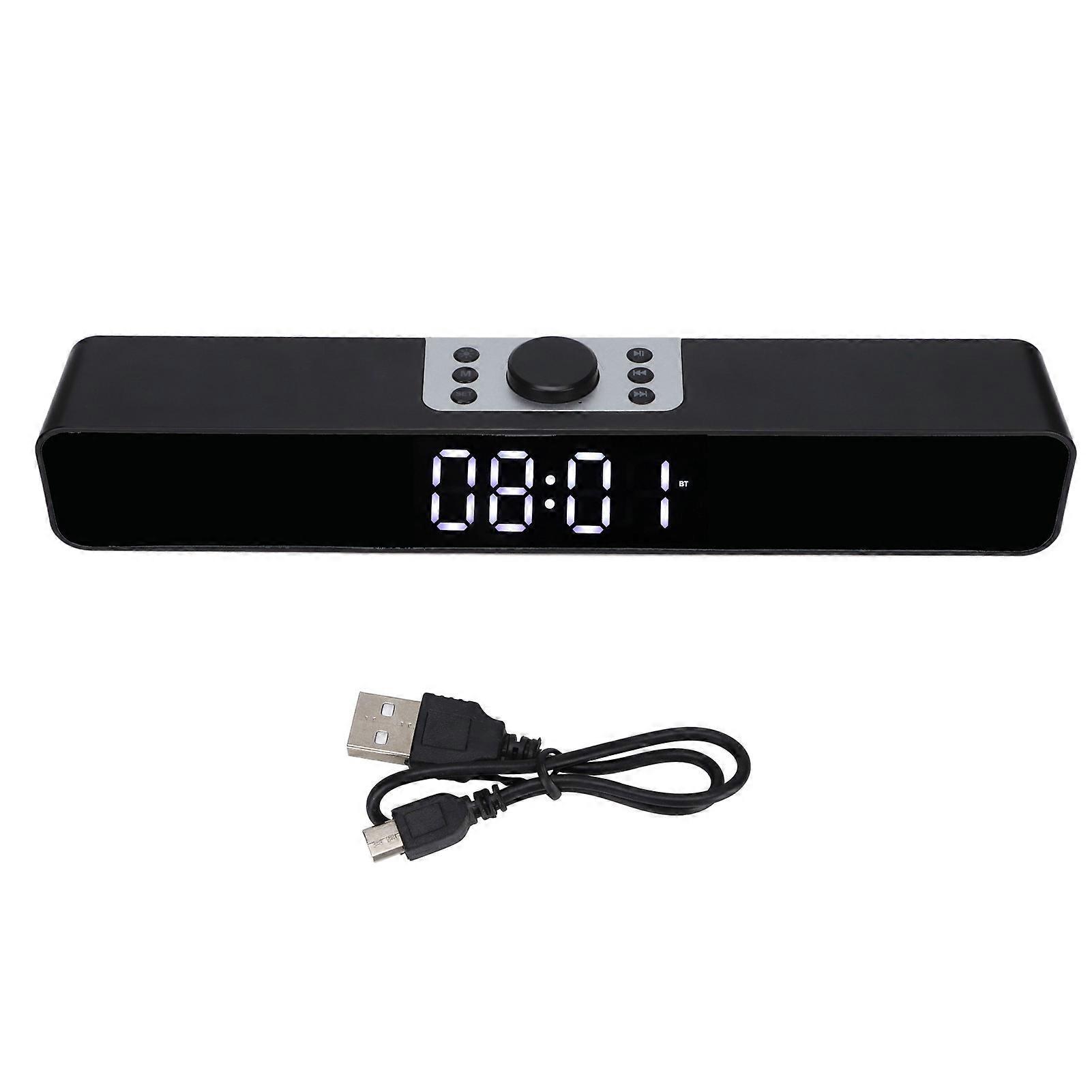 G12 Wireless Bluetooth Clock Speaker with LED Mirror Design Multi Function Soundbar for PC