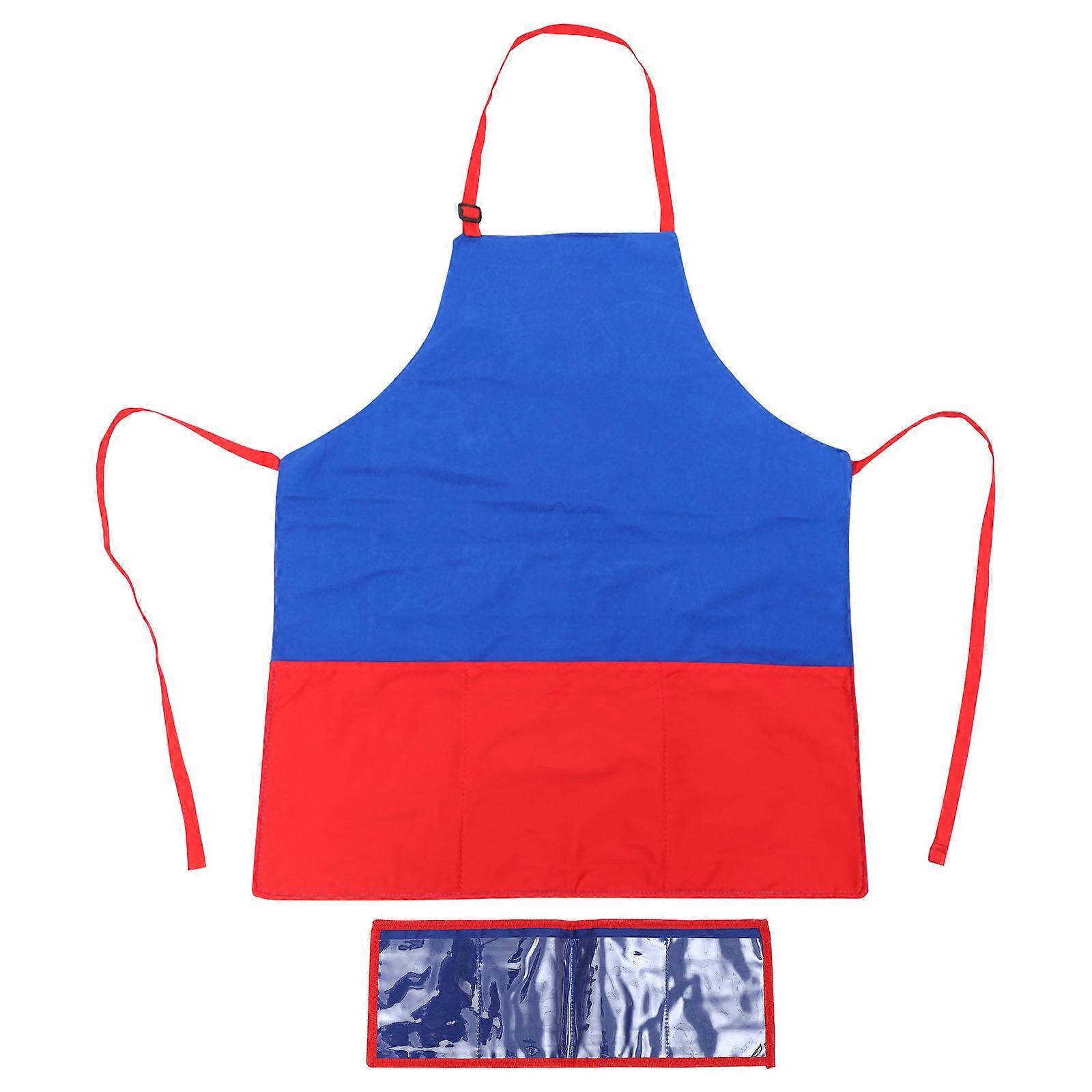 Red Educational DIY Cloth Apron with Pocket for Kids Cooking and Storytelling Activities 1pc