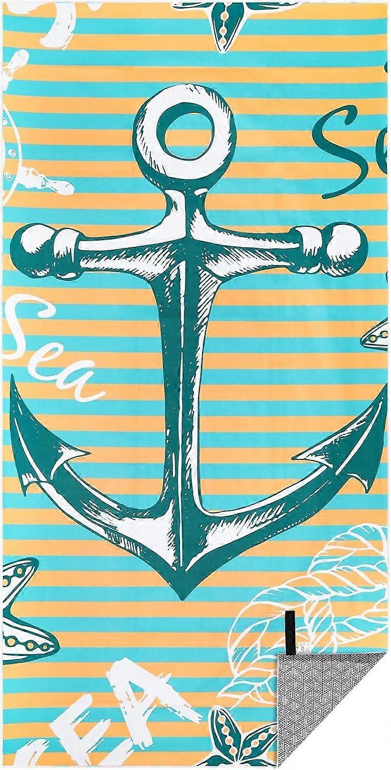 1 Beach Towel, Large Quick-Dry Microfiber Towel, Sand-Proof Bath Towel