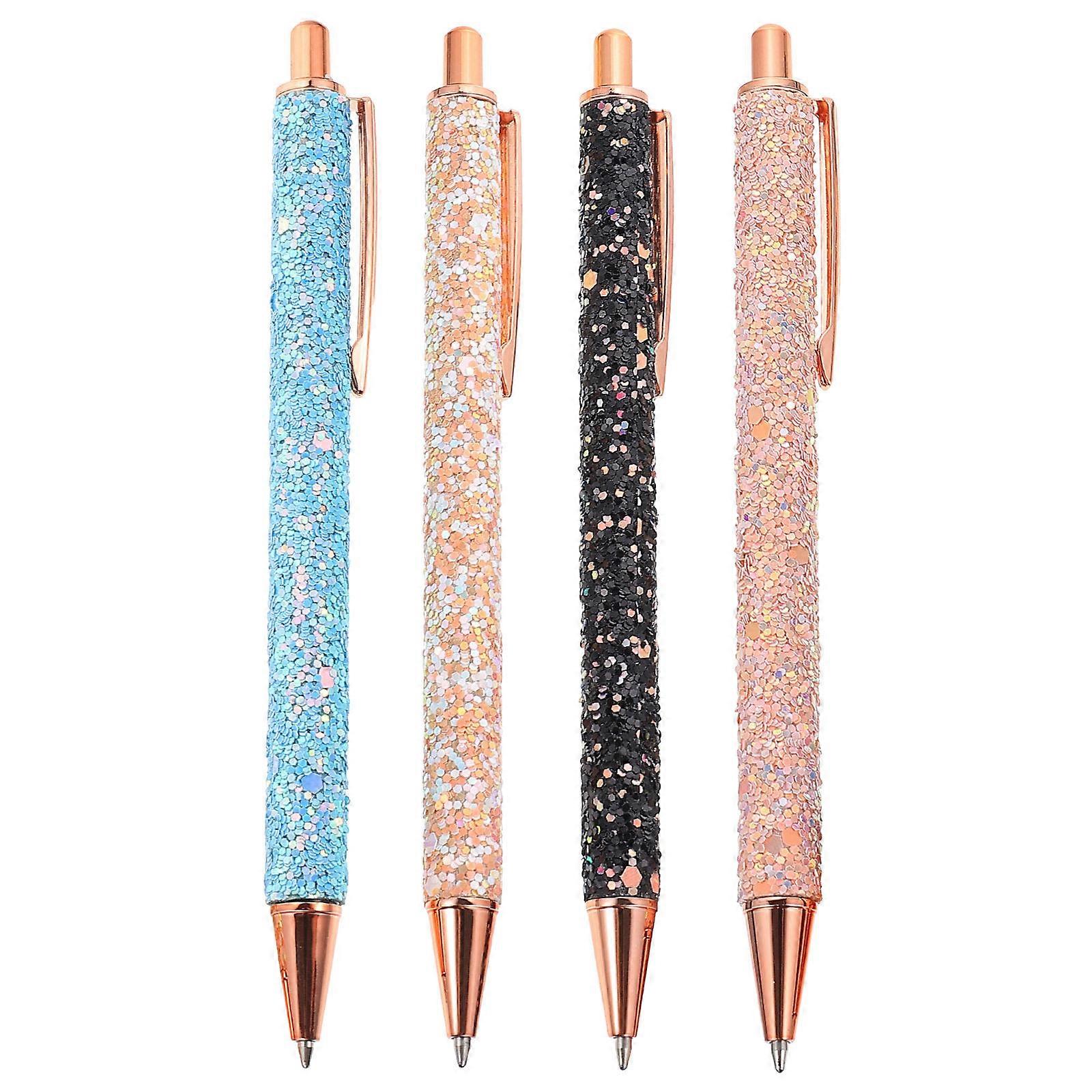 Smooth Writing Pen Metal Ballpoint Pen Cylindrical Shape For Work And Study 4Set