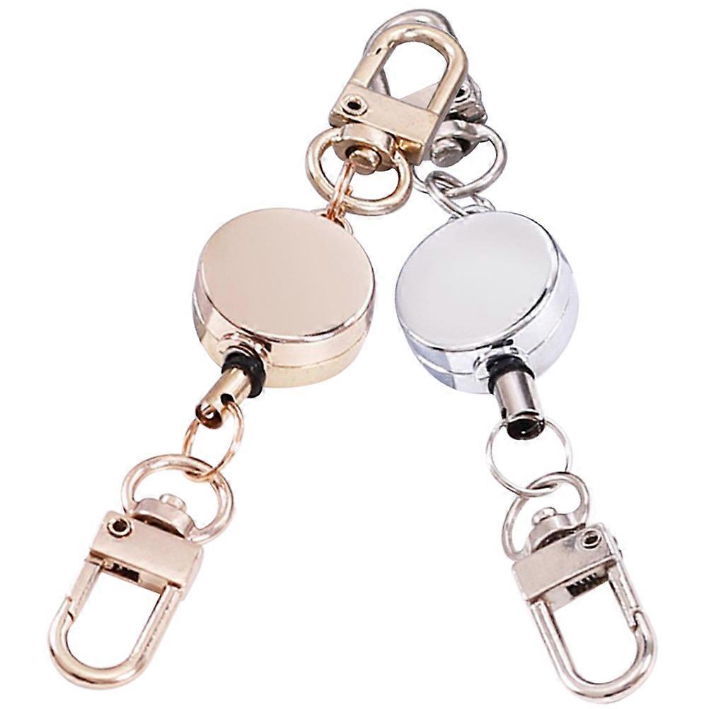 Anti-Theft Retractable Key Chain Students Secure Keys Alloy 2Pcs