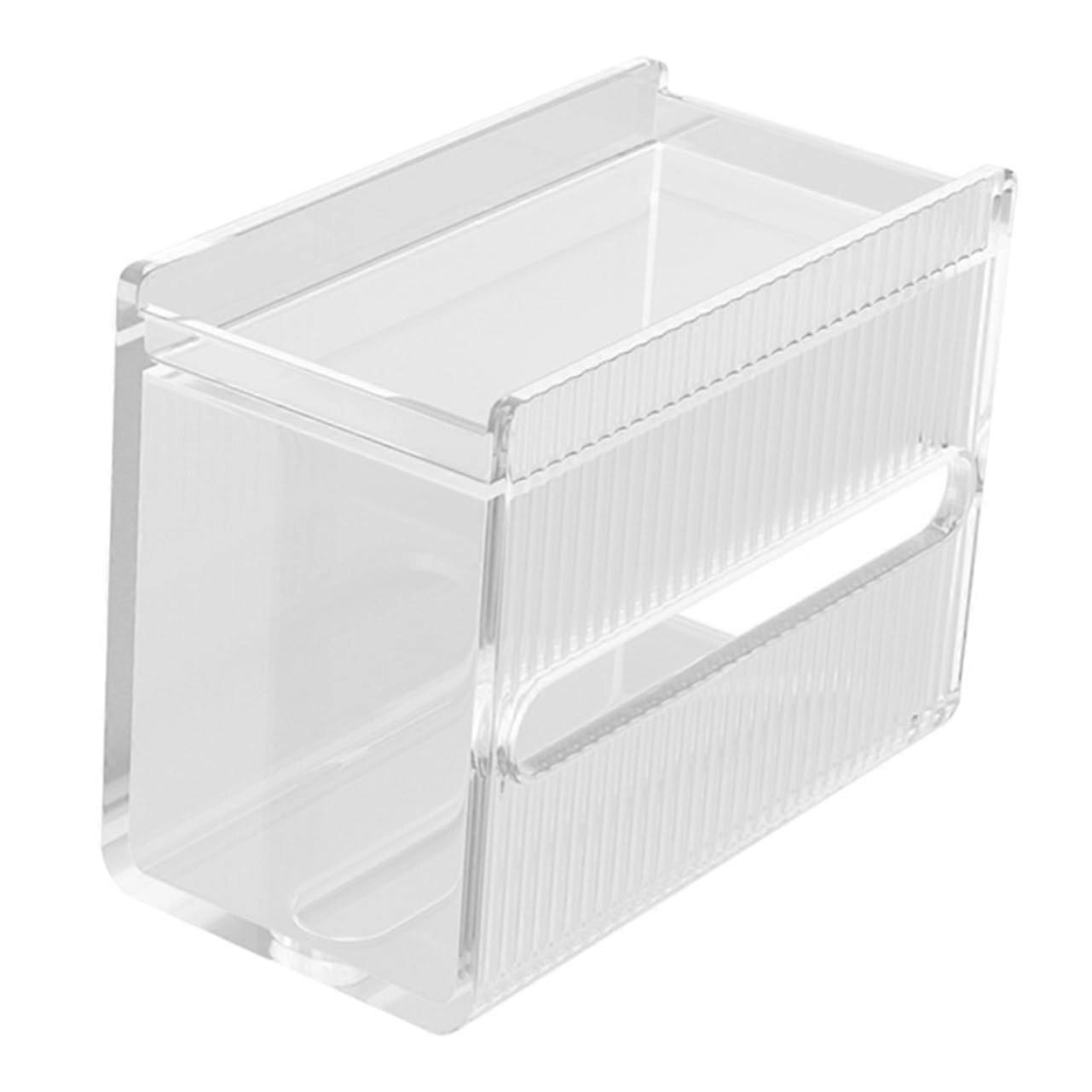 Tissue Box Wall Mount Holder With Storage Compartment Large Capacity For Tissues And Napkins Household Organizer