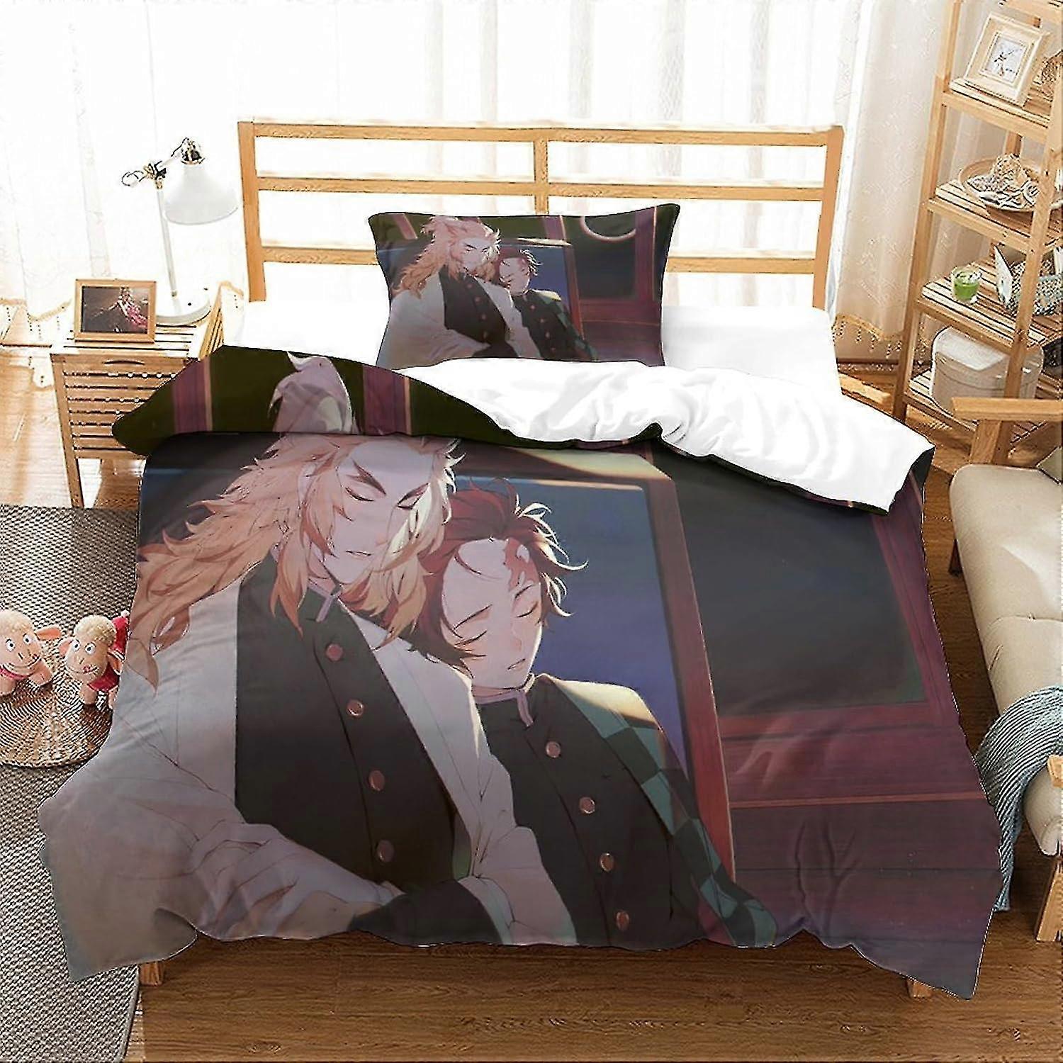 Elegantní sada povlečení Cherry Blossom pro dívky s anime postavami Tištěné povlečení a přehoz