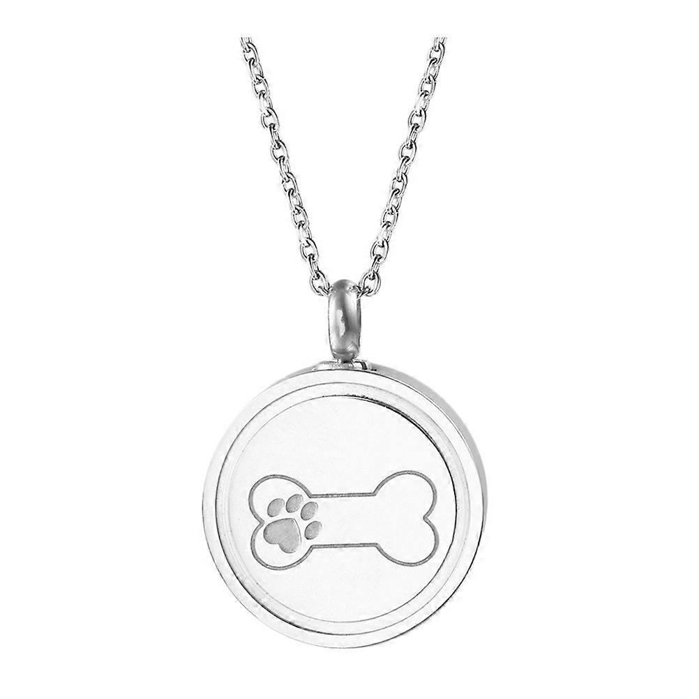 Pet Ashes Necklace Memorial Urn Jewelry with Paw Print Pendant for Dog Cat Remembrance Keepsake Cremation Necklace with Screw Lid