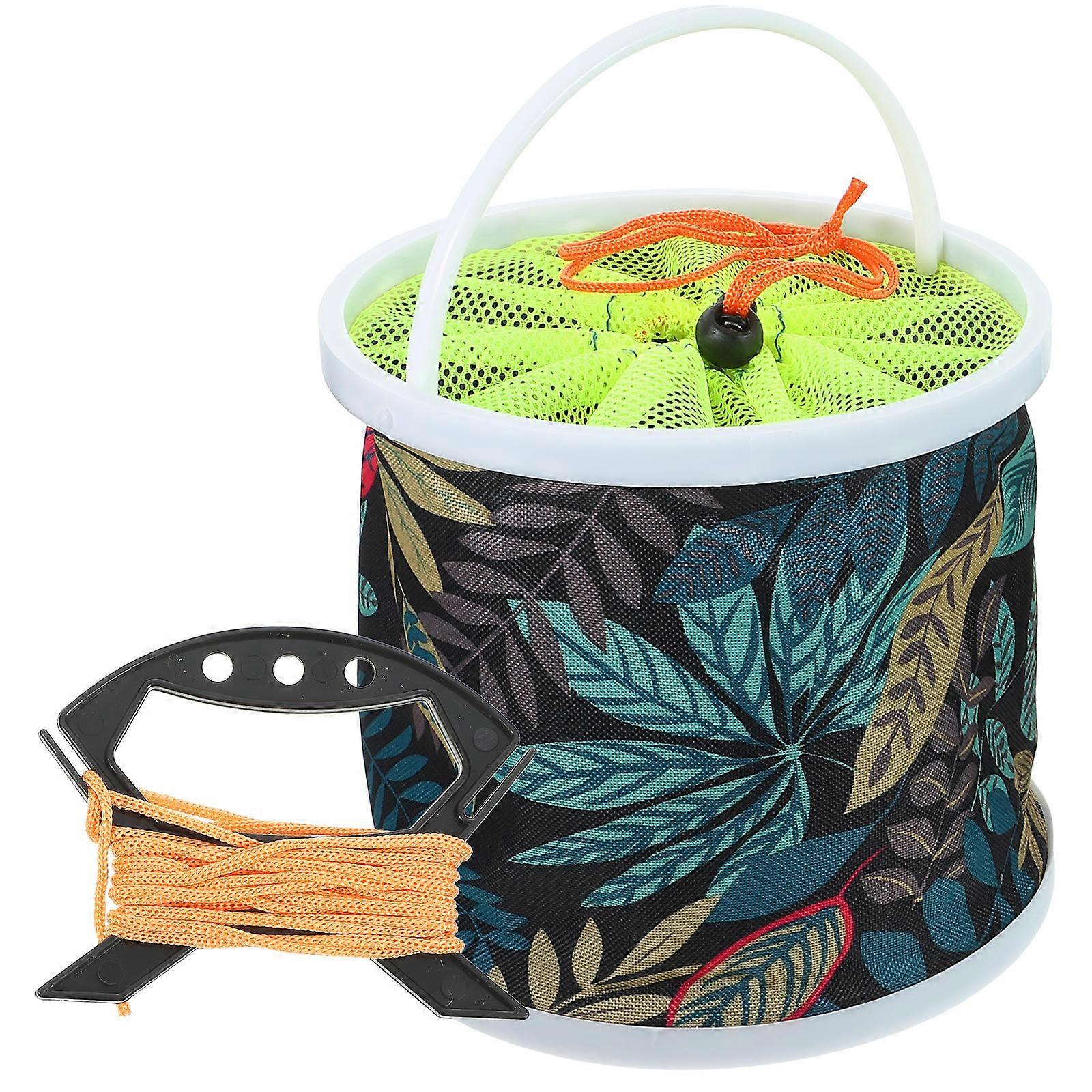 Folding Fishing Bucket Collapsible Water Storage Bin Portable Fish Storage with Skid Resistant Handle for Outdoor Fishing Gear Easy Clean Design
