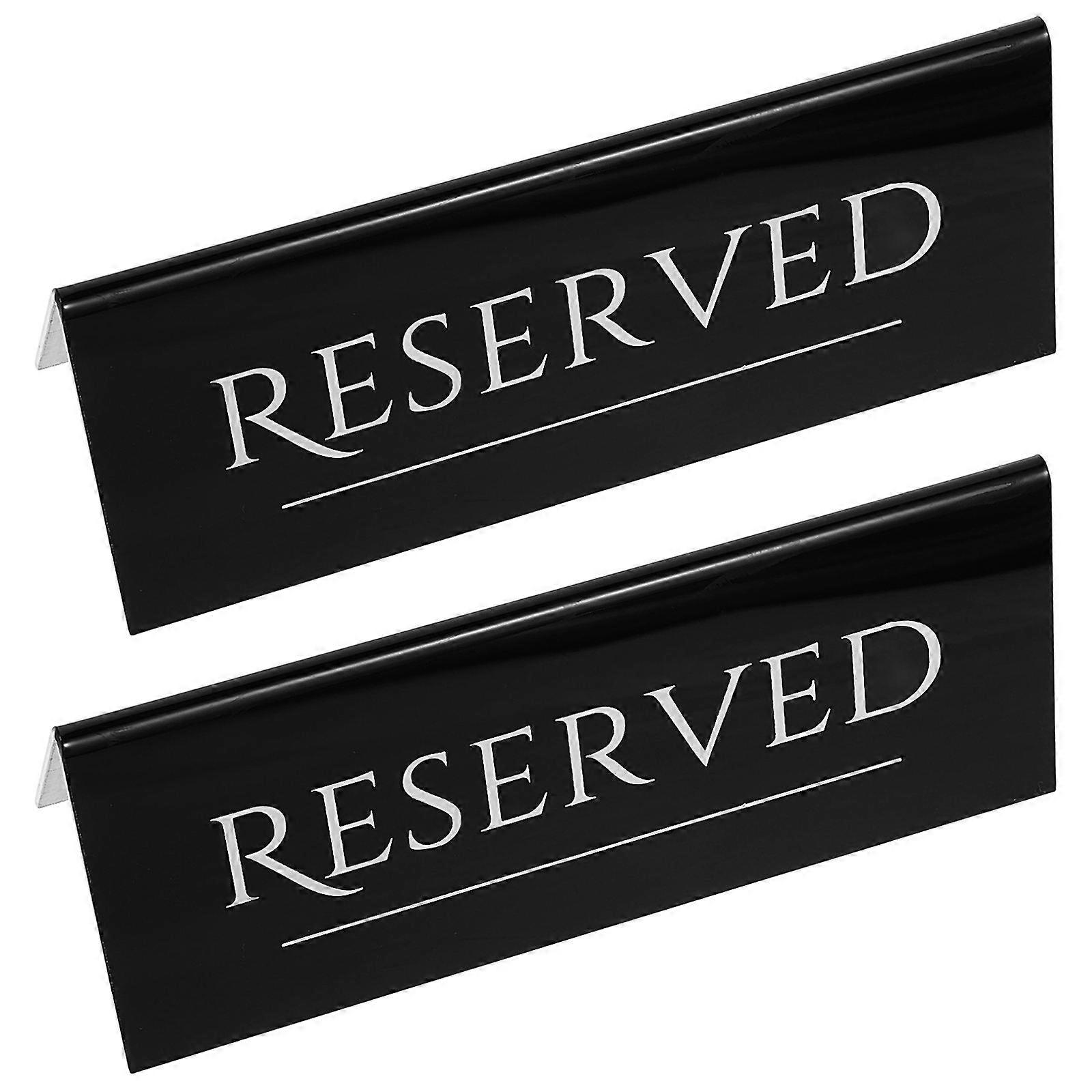 Reservation Indication Signs Acrylic Inverted V Triangle For Event Planners Elegant Design White 2Pcs