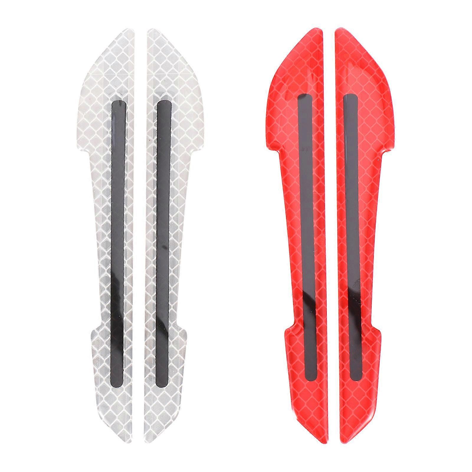 Rearview Mirror Reflective Decal Dark Conditions Universal Reflective Warning 15.7X2cm 4Pcs