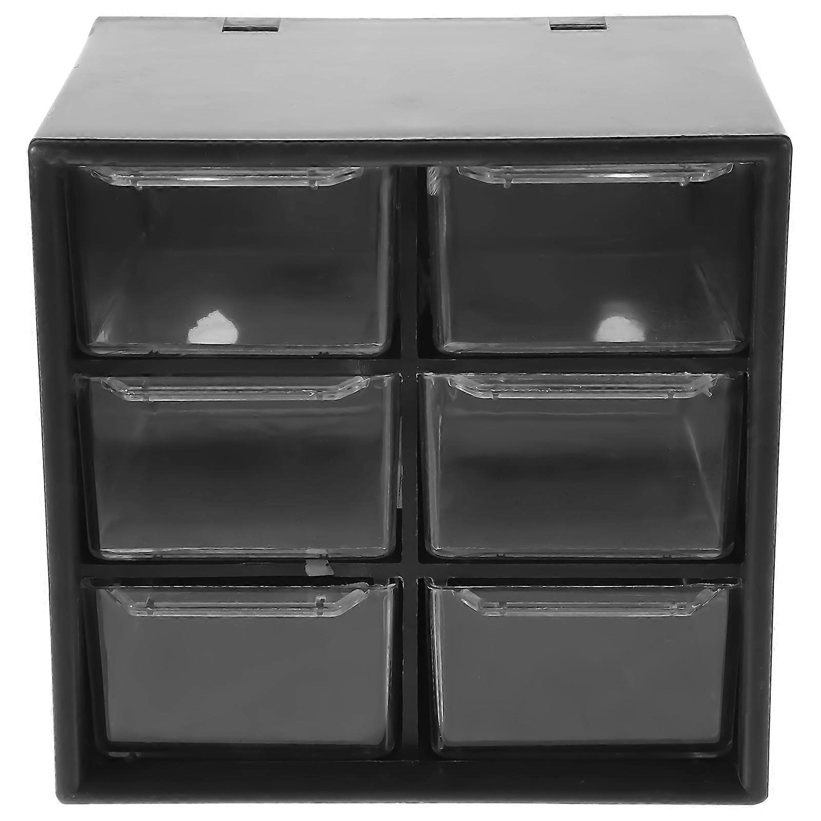 Desk Organizer with Multi Grid Storage Box for Stationery, Cosmetics, and Sundries – Simple Black Design for Home and Office Use
