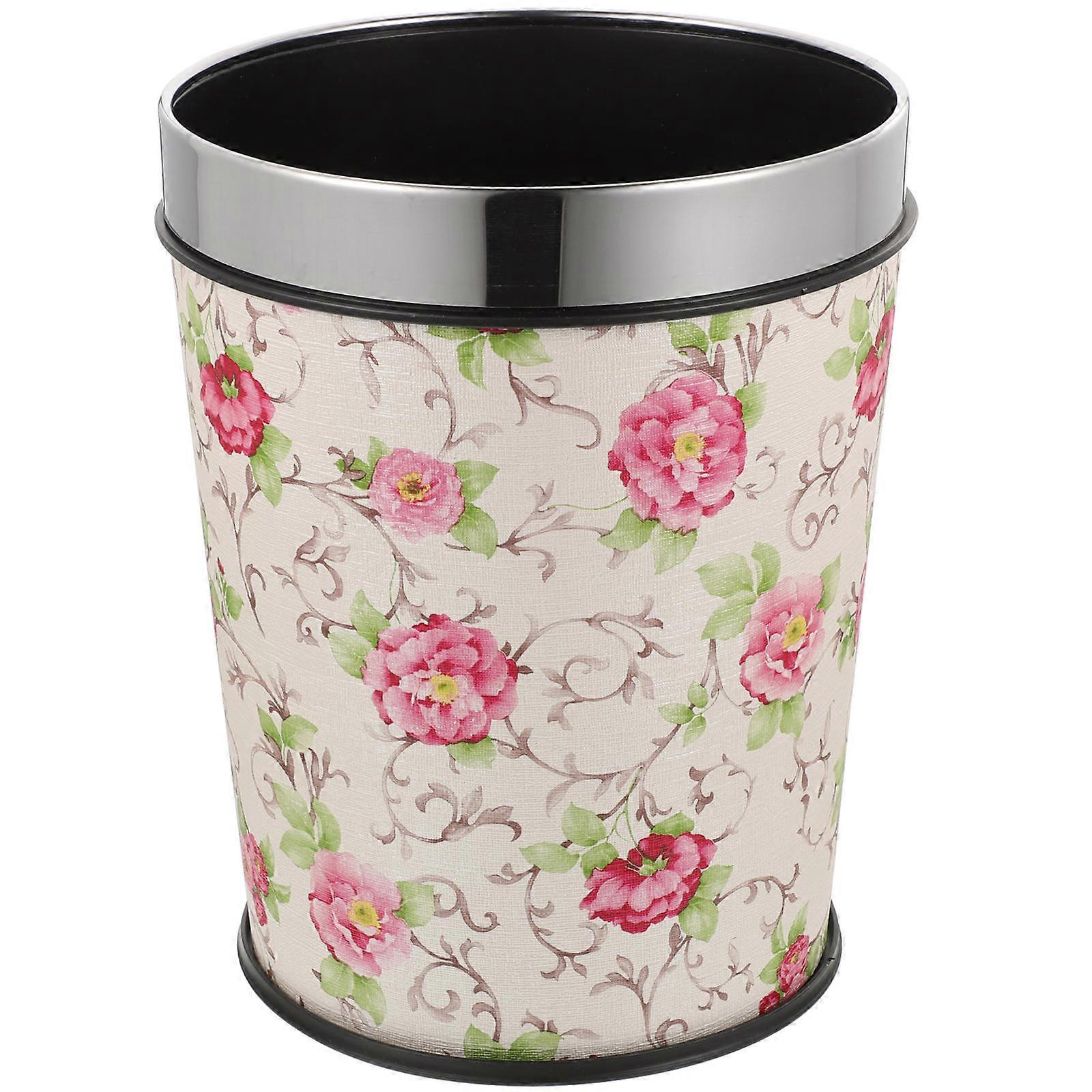 Soptunna Dekorativ Avfallshink För Vardagsrum Lätt Att Rengöra Avtagbar Bottenlock Kinesisk Stil 1st