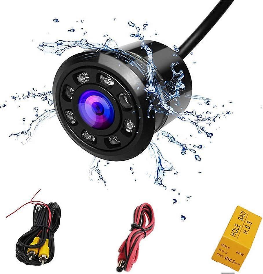 Waterproof Parking Backup Rear View Camera 8 LED Night Vision 150 Degree Color CCD Image 18.5mm Drilling