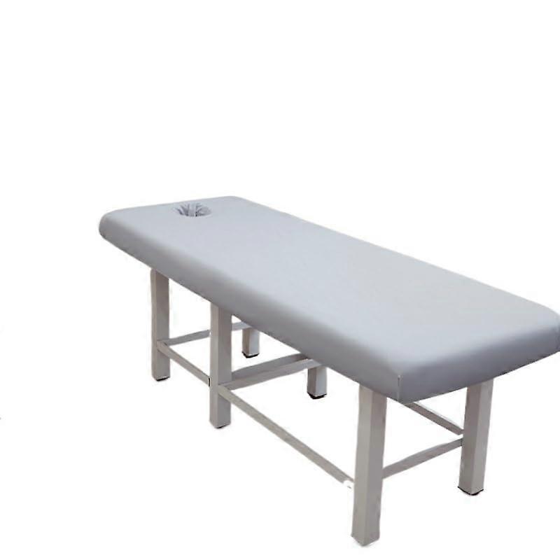 Fitted Sheet For Massage Table With Face Hole, Elastic Full Cover, Elastic Band, Light Grey, Size S