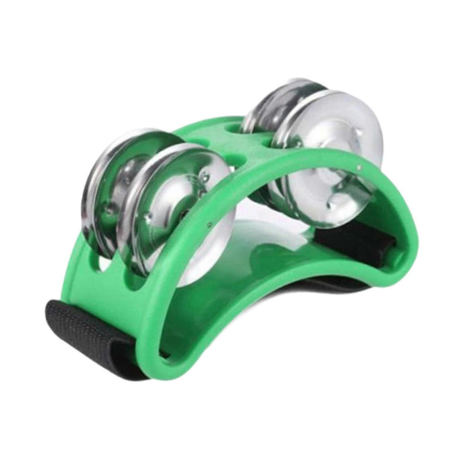 Foot tambourine, foot drum, tambourine, percussion instrument, mandolin, banjo, foot bell drum, 4 bells, tambourine, green