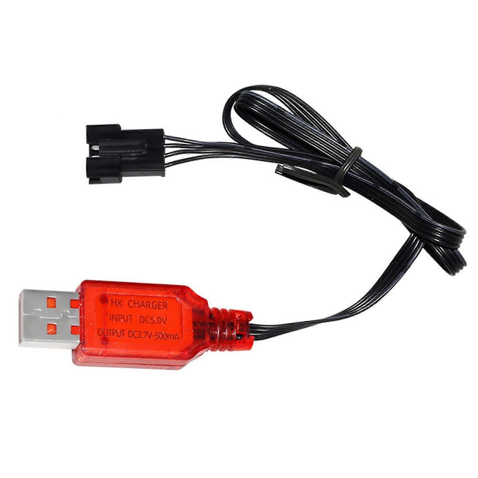 7.4V Lithium Battery Fast Charging USB Cable for R/C Cars with SM4P Reverse Polarity Protection and Compatibility Features