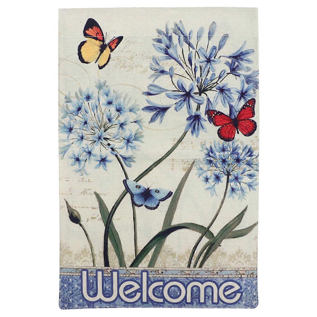 Wedding Garden Flag Flax Double-Sided Printed Pendant for Home Cafe Shop Assorted Color 45x30x0.5cm 1Pack