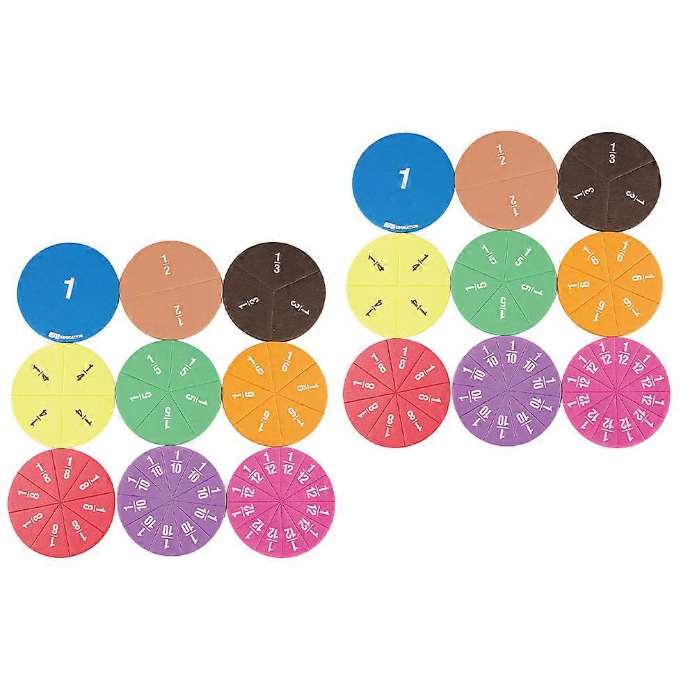 Teach Fraction Equivalents Number Fraction Tray for Students School and Home Use Assorted Color 10X10X0.5CM EVA 2 Sets