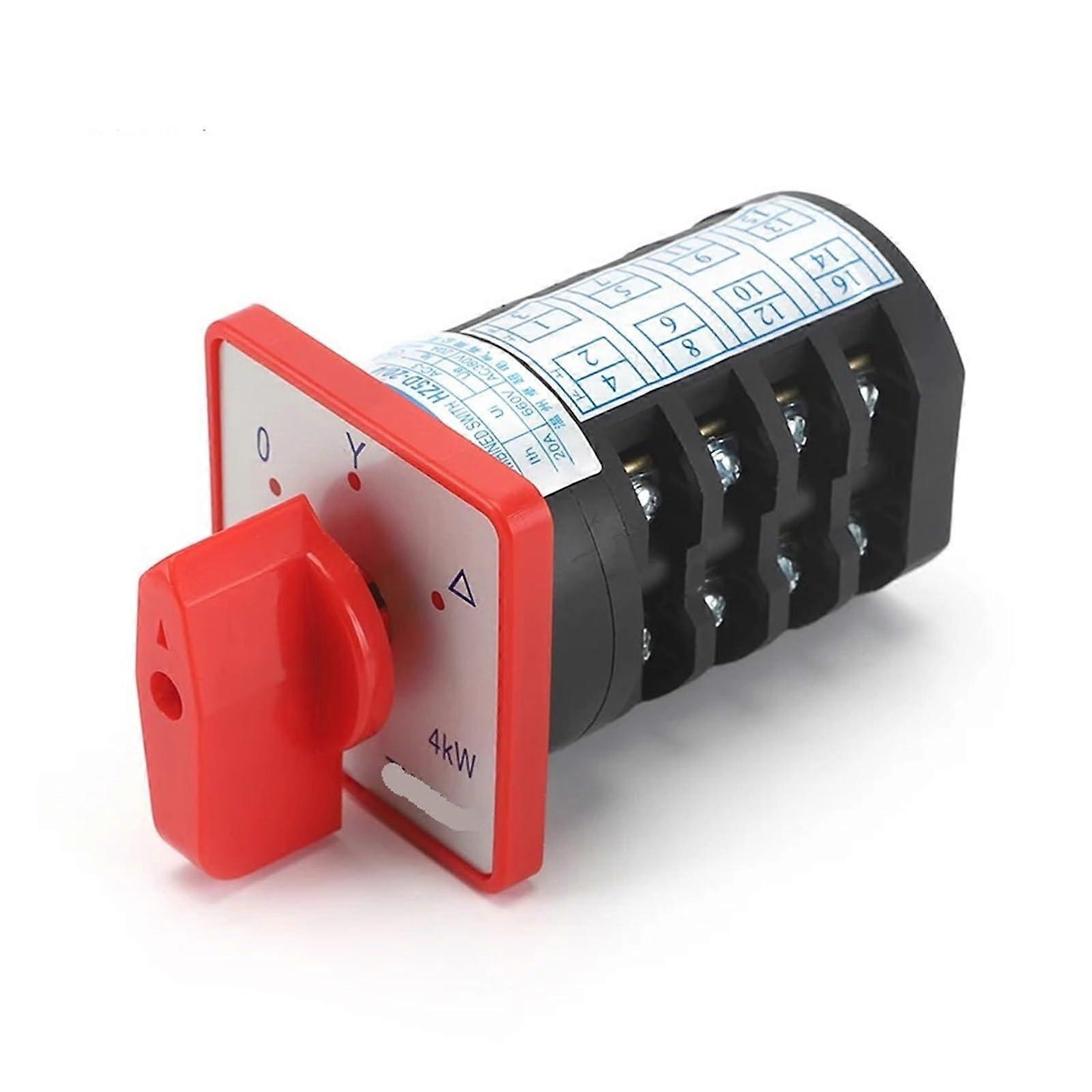 HZ5D20/4 M07 M08 20A 4Kw 3 Positions 4 Poles Cam Switch for TwoSpeed Electronic Starter and StarDelta Starting Combination Switch (20A 4 M07)