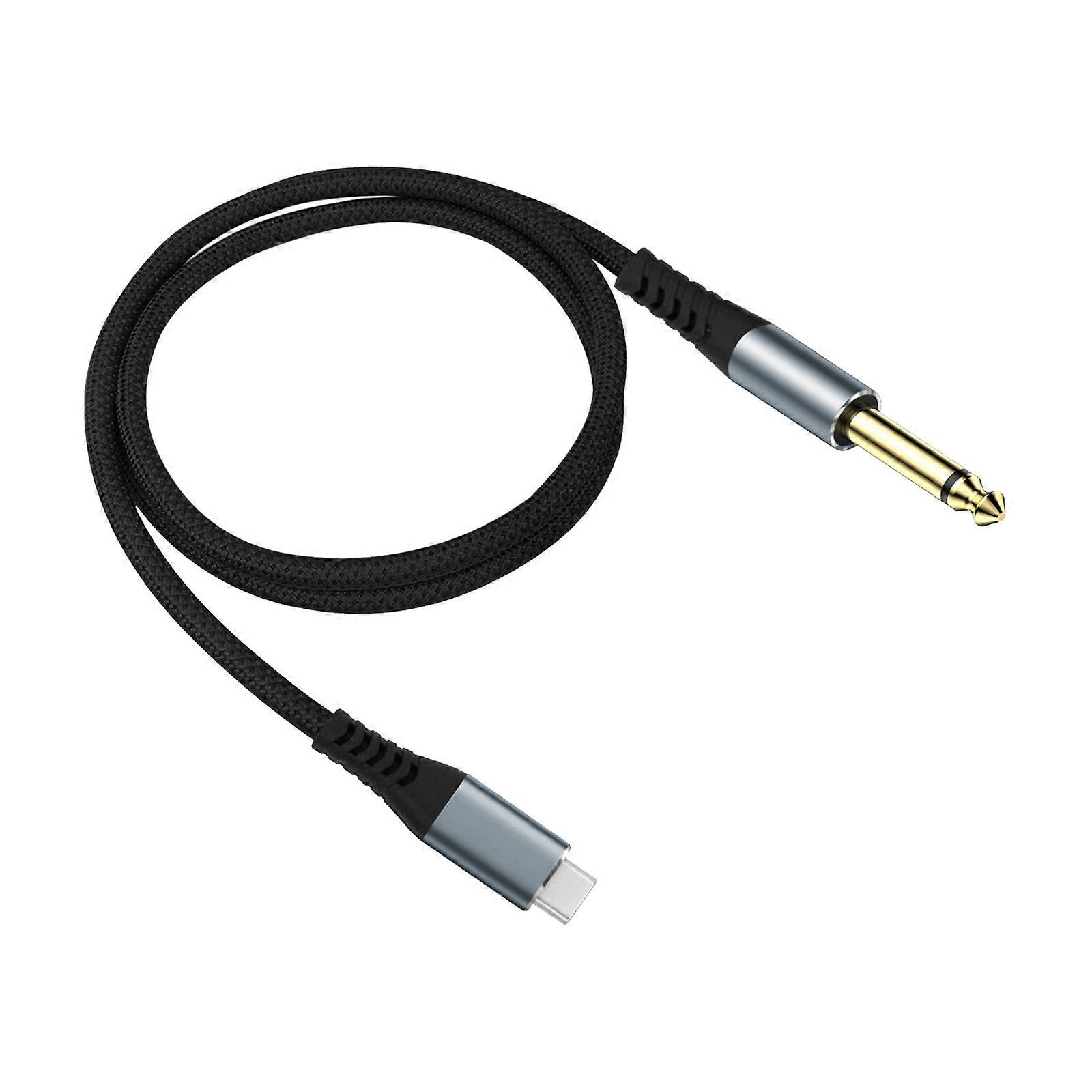 USB C To 1/4inch 6.35mm Sound Cable HiFi Sound Coppers Shielded Auxes Cord for Amplifiers Speaker Mixing Consoles Multicolor