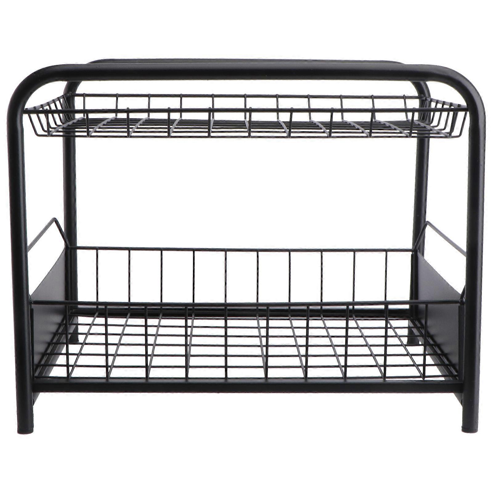 Countertop Storage Rack Carbon Steel Compact Design Ventilation Visibility 1Set