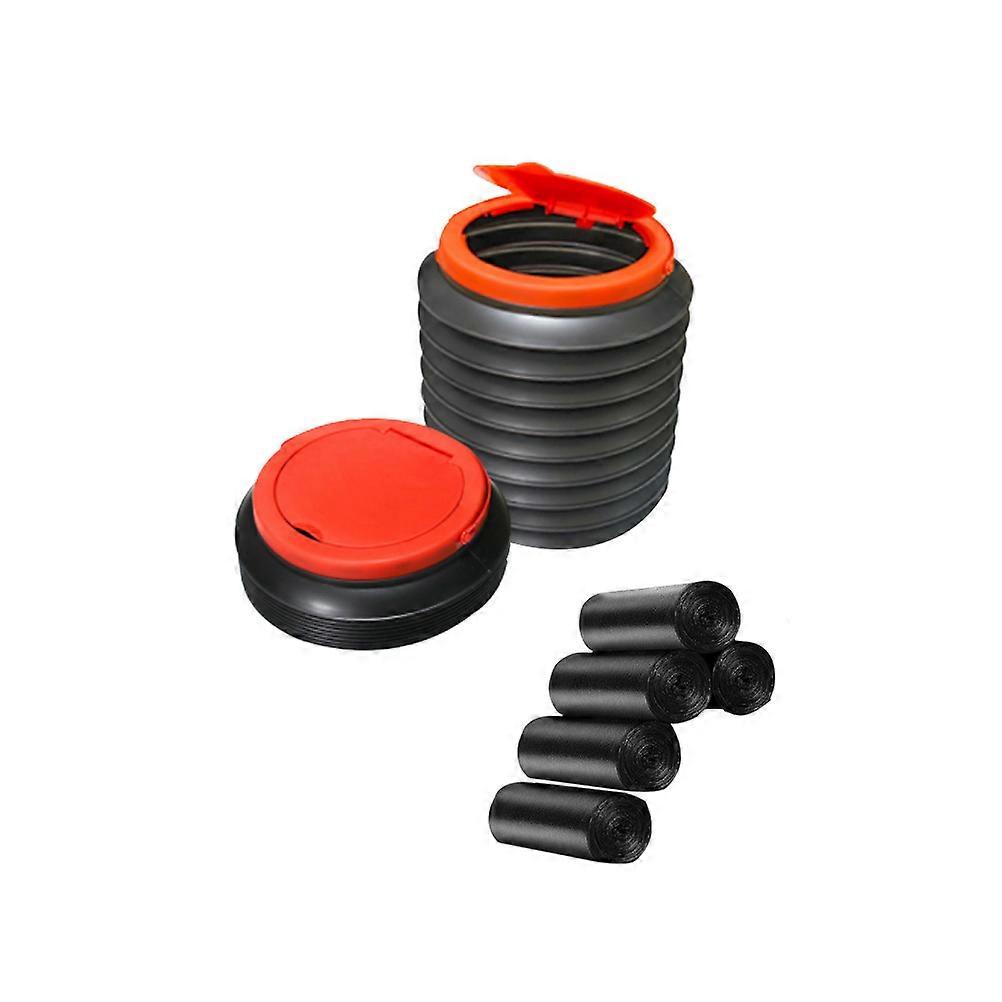 Multifunctional Telescopic Bucket Practical Trash Can Car Waste Container with and 100Pcs Garbage Bag Black