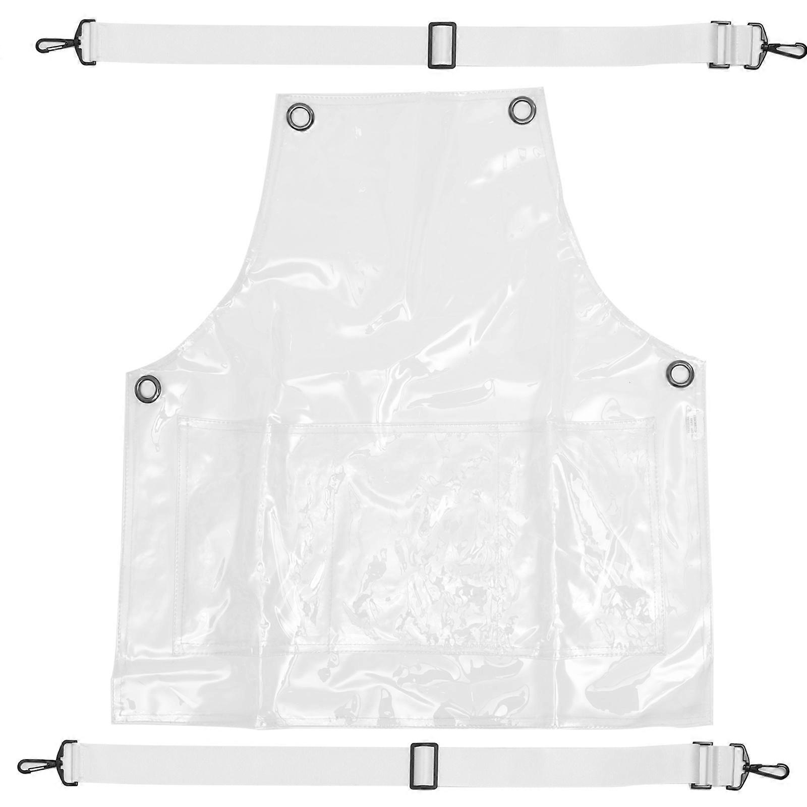 Transparent Hair Stylist Apron with Adjustable Strap for Women and Men Made of Durable TPU