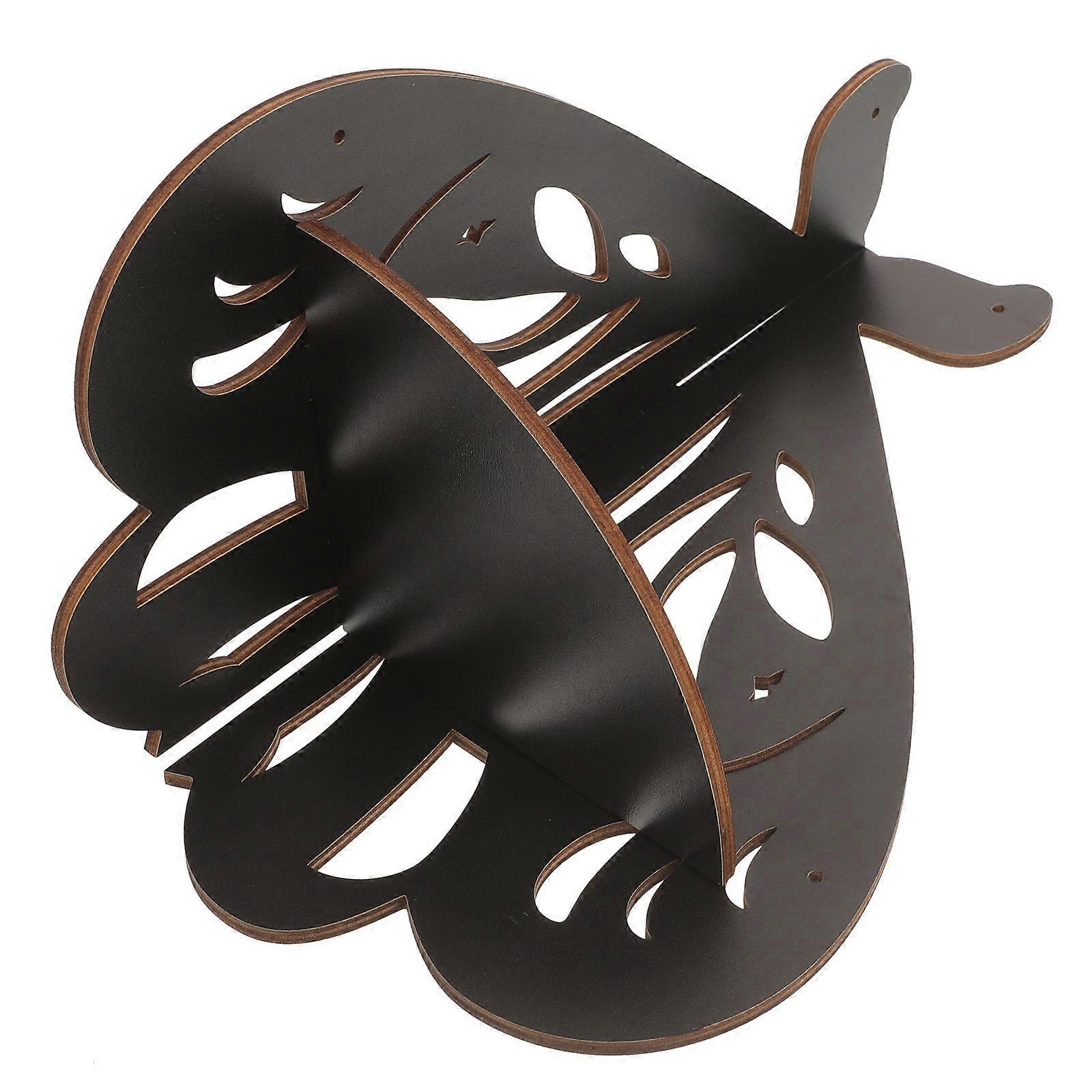 Wall Shelf Wood Floating Shelf for Storage Black Space Saving Rack