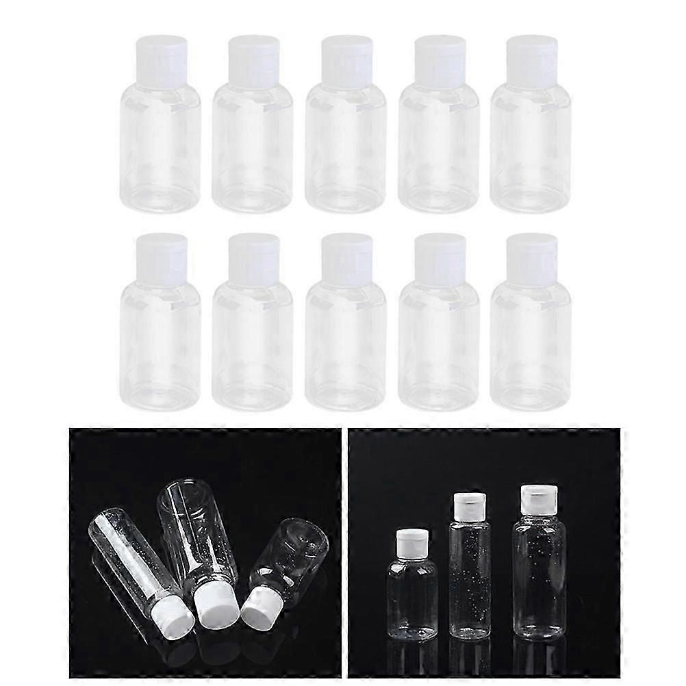 Plastic Travel Containers 10Pcs 50ml Empty PET Sample Bottles Jars Pots Vials With Lids For Emollient Water Shower Gel