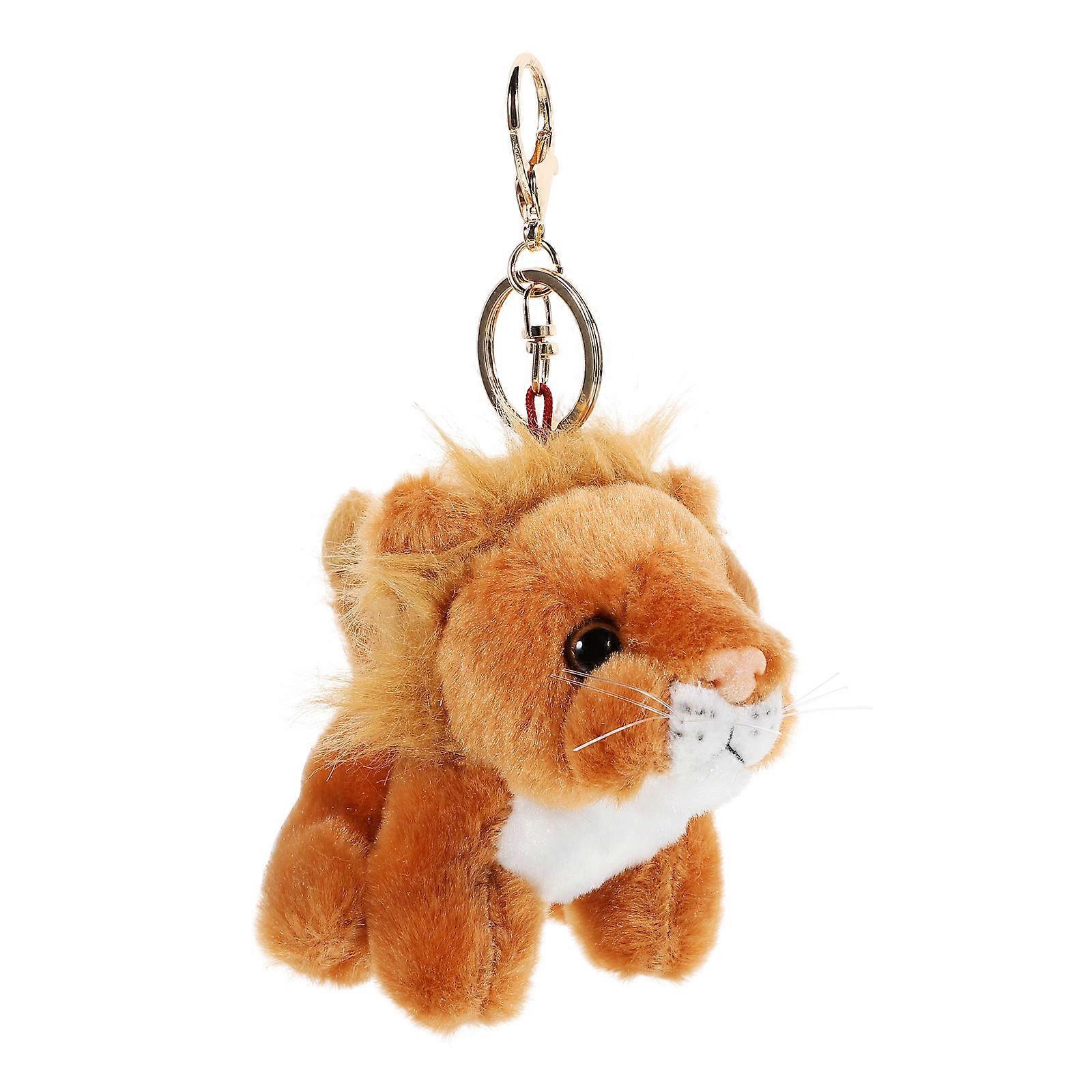 Soft Plush Lion Keychain Charm Cute Stuffed Animal Keyring for Backpacks, Purses, and Bags Lightweight & Durable Decorative Pendant Accessory