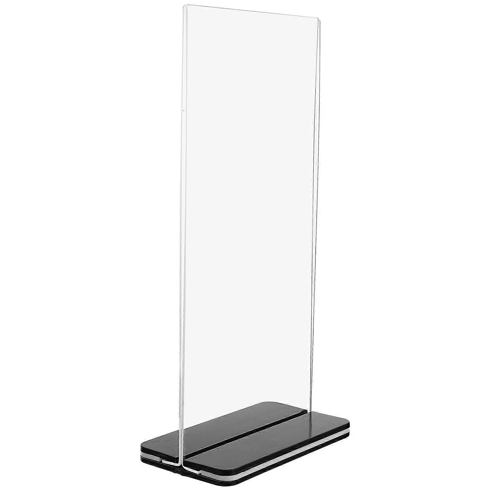 Transparent Acrylic Sign Holder for Display Firmly Holds Paper or Posters in Place Lightweight and Stable Base 7.5 x 5 Inches