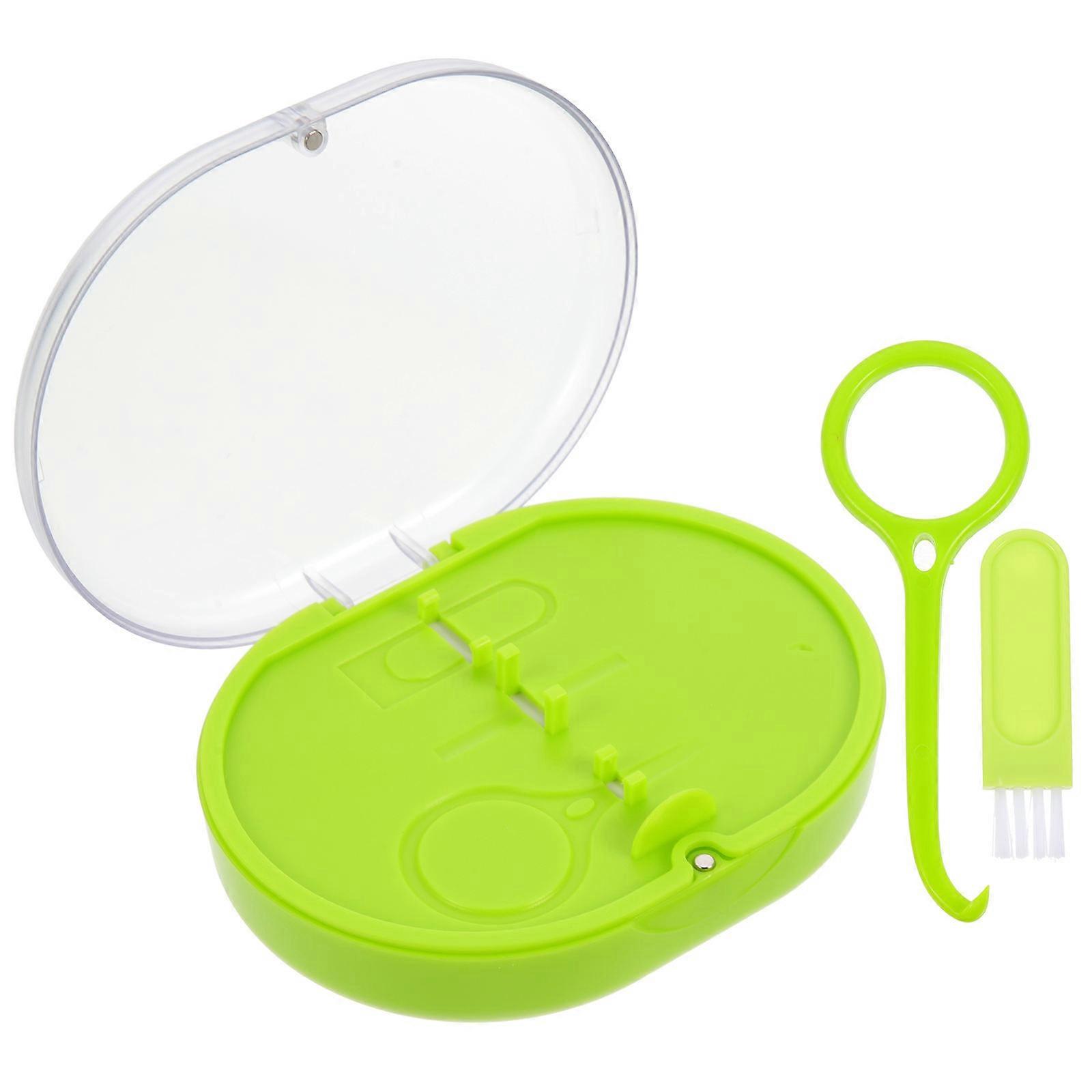 1 Set Travel Retainer Box with Mirror Design Magnetic Denture Box Double Layer Retainer Case