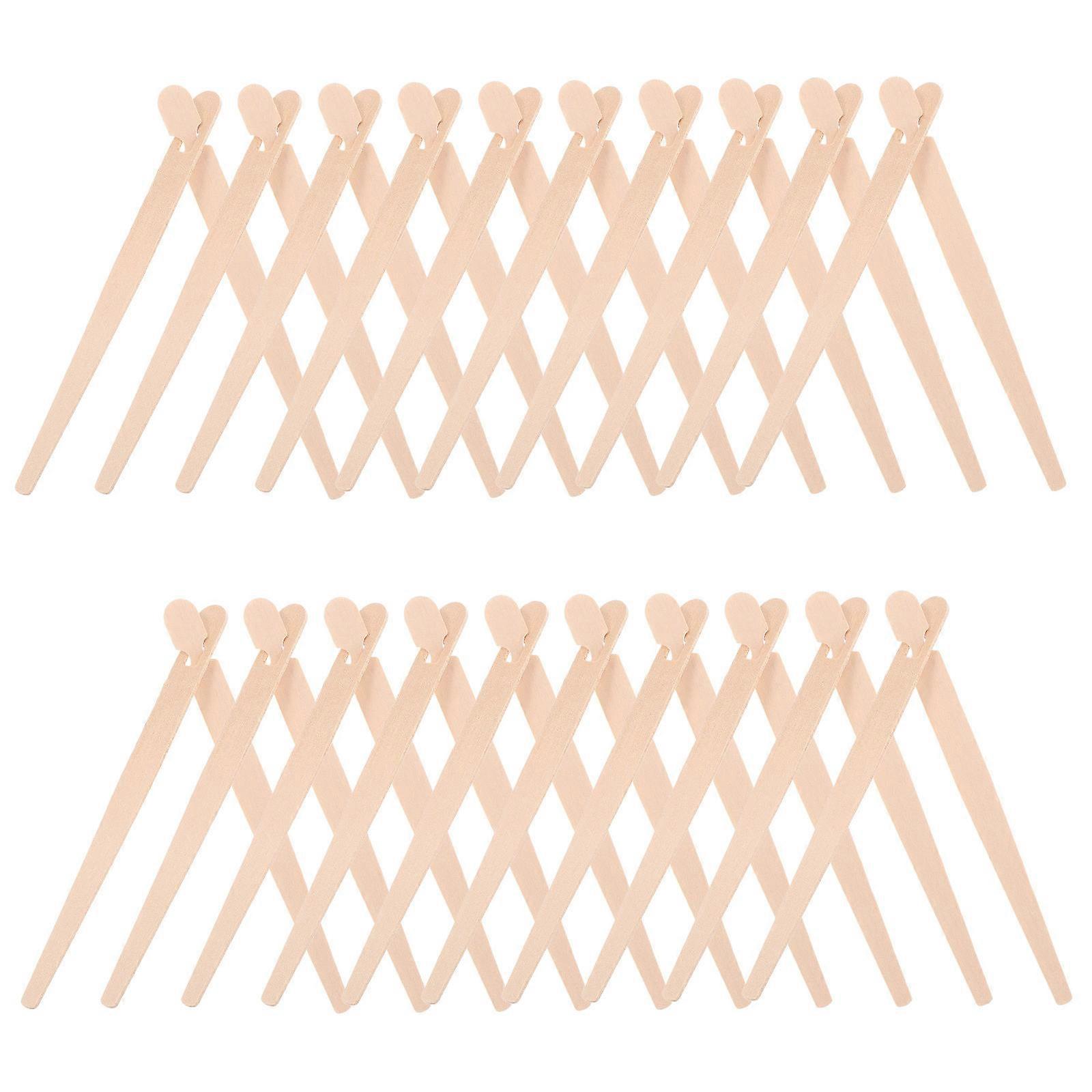 Wooden Pastry Tongs 100pcs Bulk Pack for Bread Handling, Easy Chopstick Training Clips for Adults, Buffet and Bakery Use