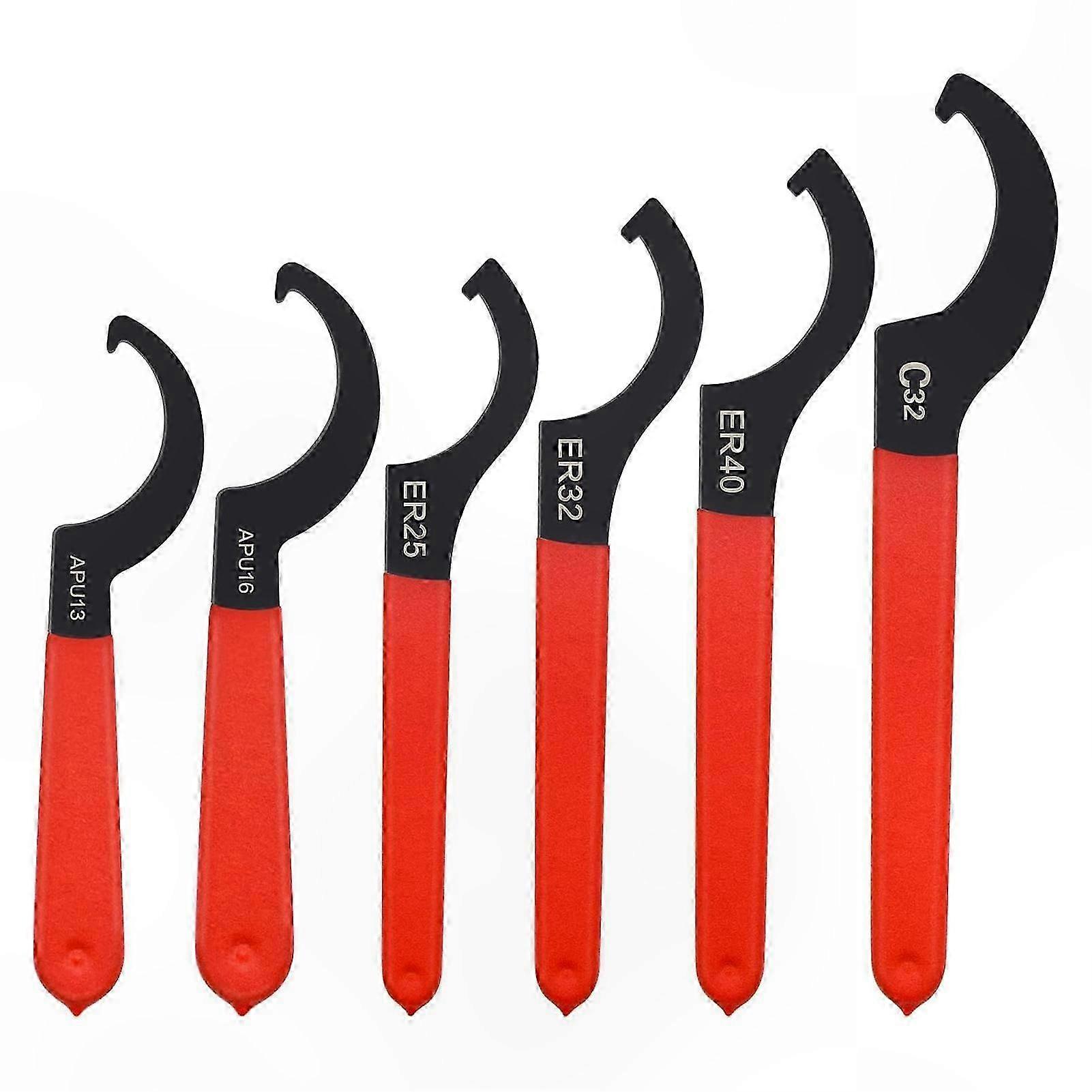 6-Piece Shock Adjuster Wrench Set, Rust-Resistant C-Hook Tools for Coilovers