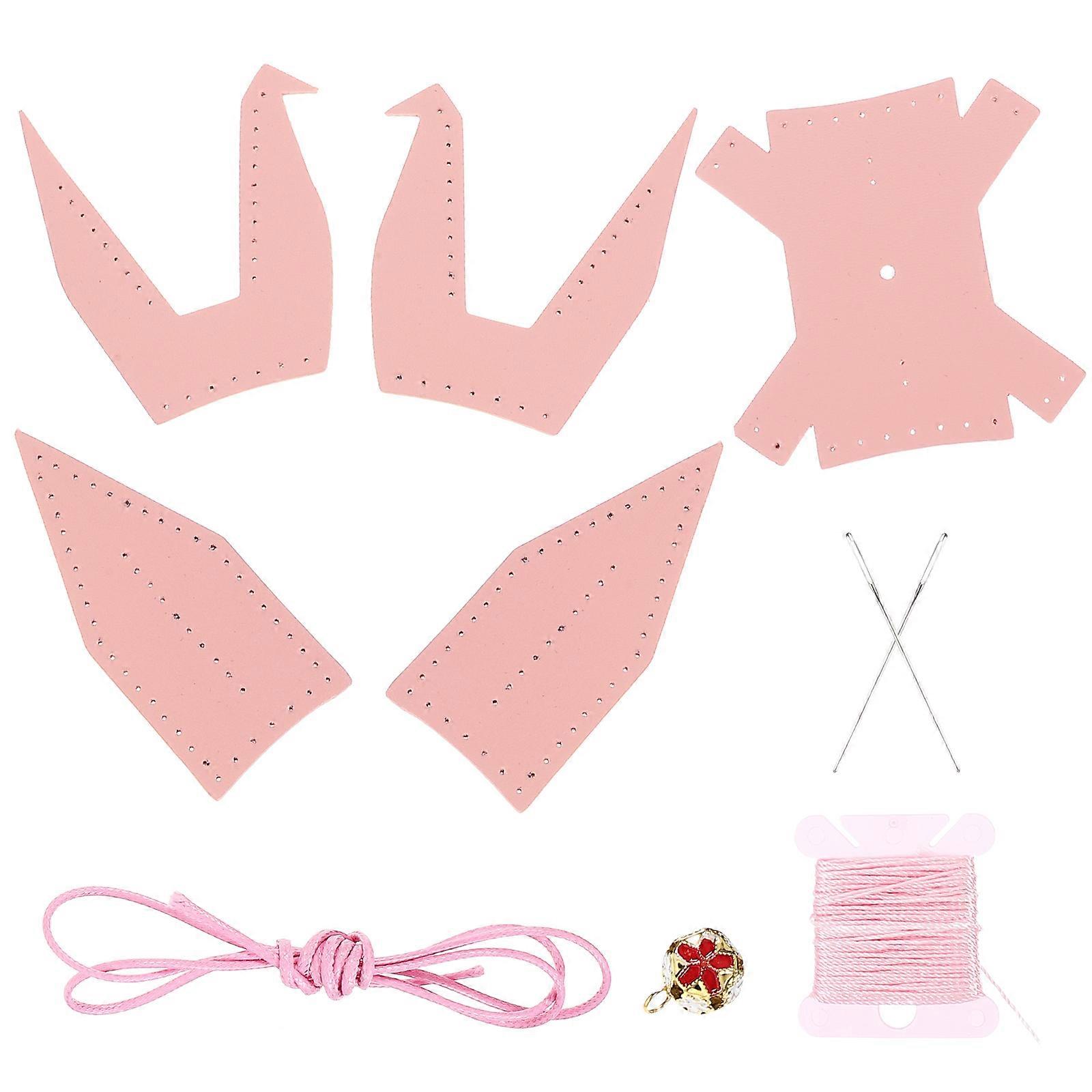 DIY Origami Crane Pendant Kit for Home Decor with PU Material 1 Set Pink