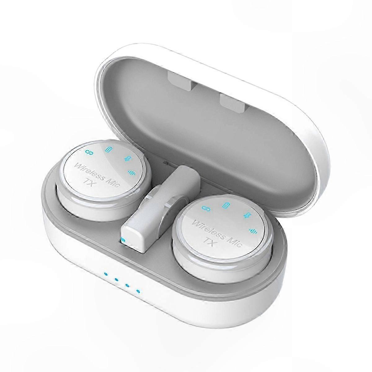 White Wireless Lapel Microphone with Magnetic Connection