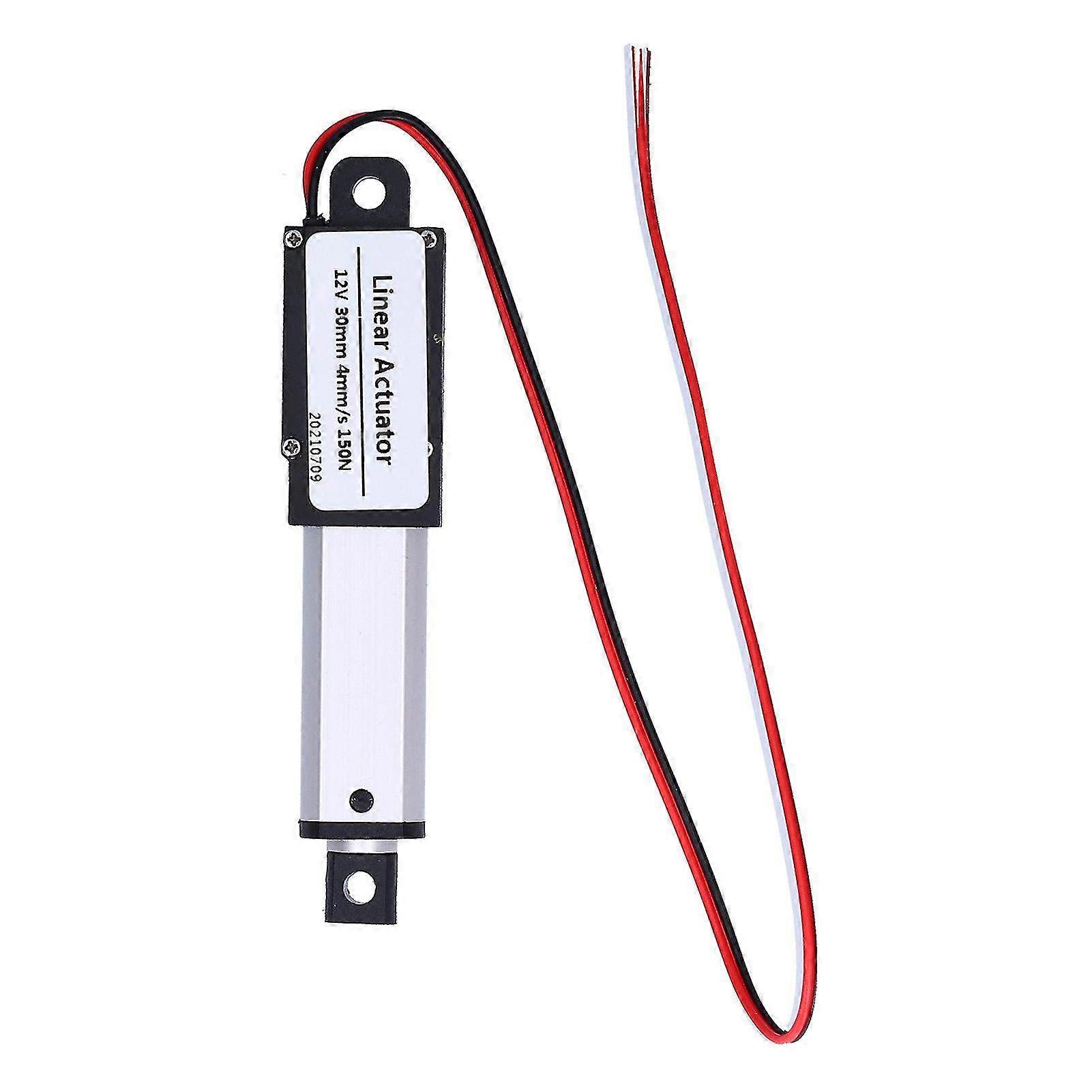 12V Waterproof Mini Electric Linear Actuator with Noise Cancelling & Short Circuit Protection - 30mm, 4mm/s Speed, 150N Force