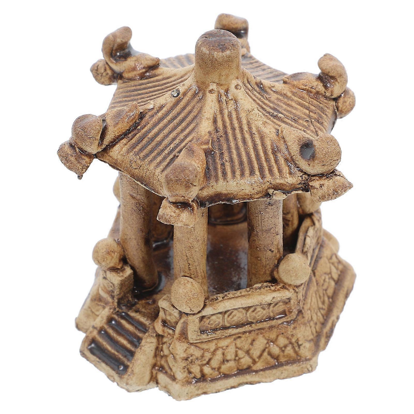 Landscape Design Miniature Ceramic Statue Aquatic Decor Hexagonal Structure Ideal for Micro Landscape 1Pack
