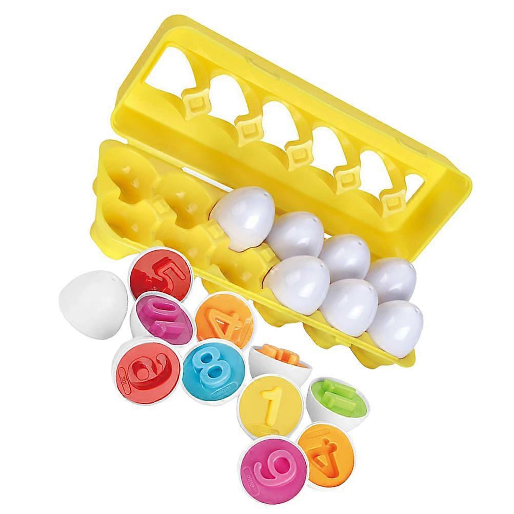 Educational Number Matching Toy For Kids Indoor .4X2.4X1.8in Assorted Color Enhancing Memory Skills 12Pcs