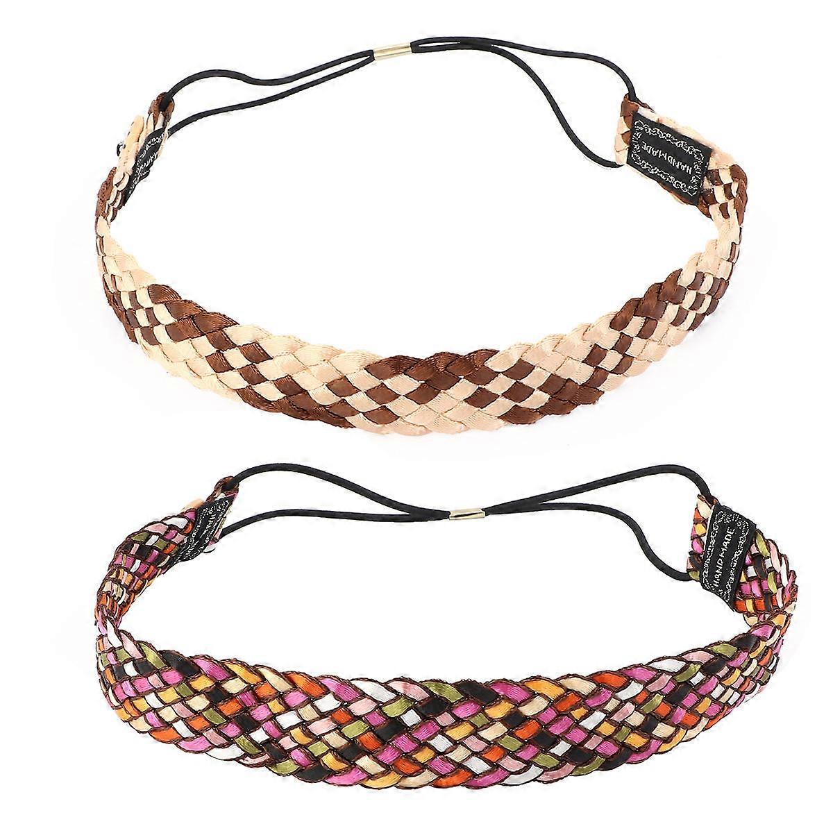 Sports Headwear For Women 2Pack Colorful Elastic Headbands Ideal For Casual Hairstyle And Workouts