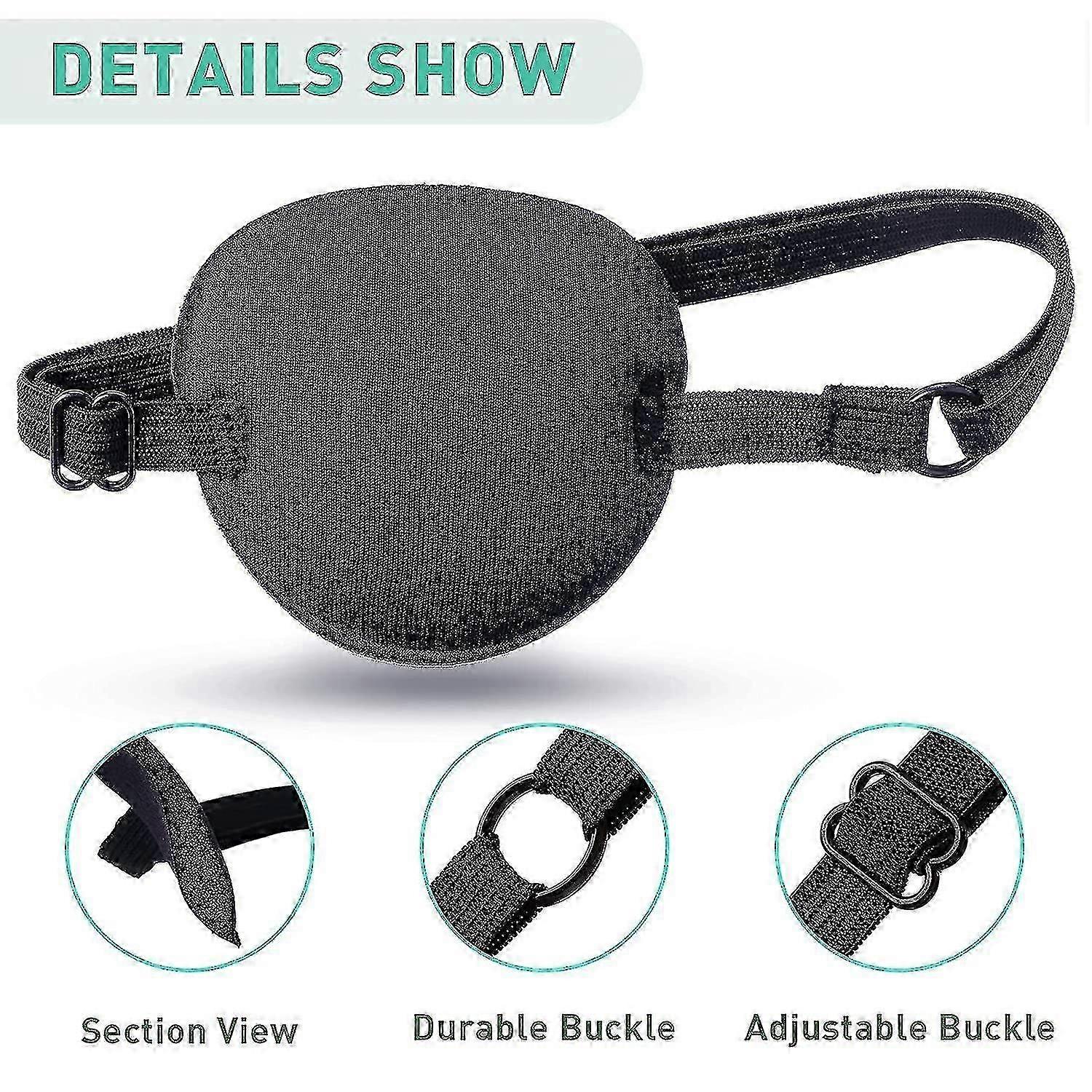 10 Pieces 3d Eye Patch, Pirate Eye Patches, Adjustable Single Eye Patch(black)