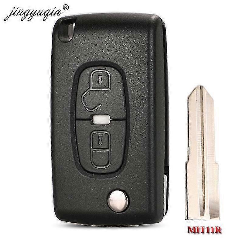 FOR Peugeot 4007 ET 4008 Citroen C-Crosser C4 Aircross 2 Button Flip Remote Key Case Shell Fob MIT-11R Blade CE1731