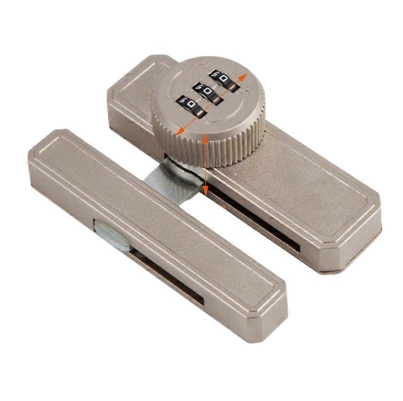 Password Lock Double-Opening Cabinet Lock Refrigerator Lock Wardrobe Mechanical File Cabinet Lock (Pearl Nickel)
