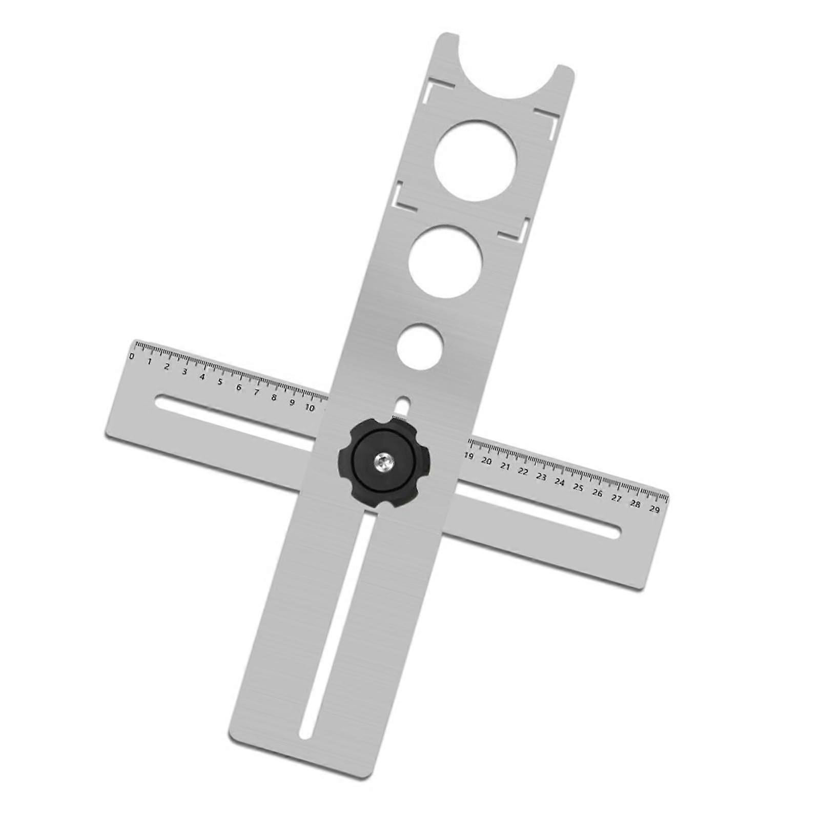 Stainless Steel Tile Hole Locator Adjustable Measuring Tool for Precise Drilling on Various Tile Materials 40cm