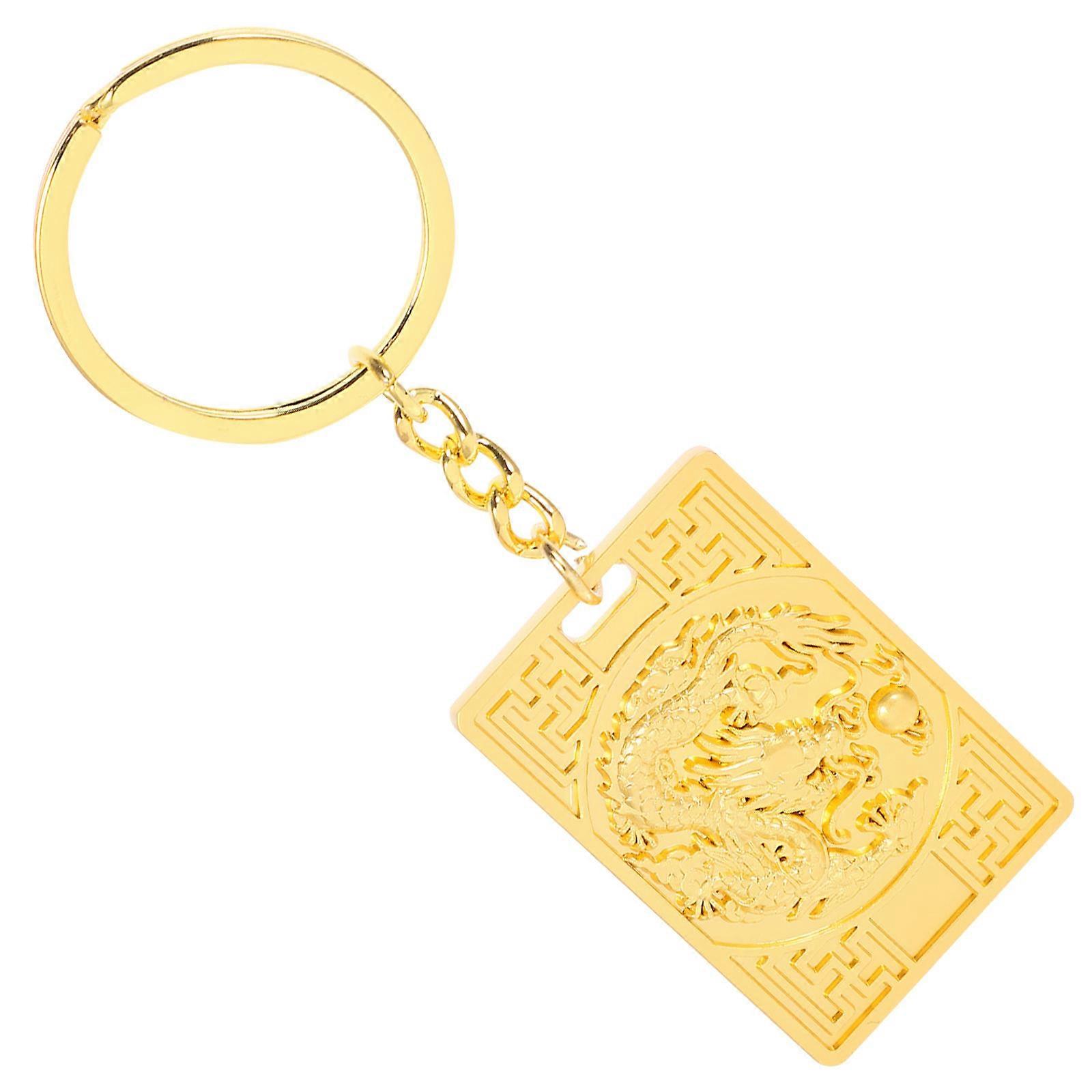 Golden Dragon Keychain Made of Zinc Alloy for Hanging Keys Symbolizing Good Luck Prosperity 2023