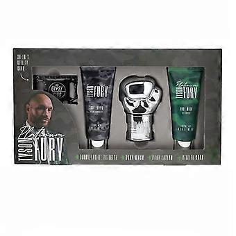 Tyson Fury Platinum 100ml Edt Spray + 100ml Shower Gel + 100ml Body Lotion + Mulity Utility Card Gift Set
