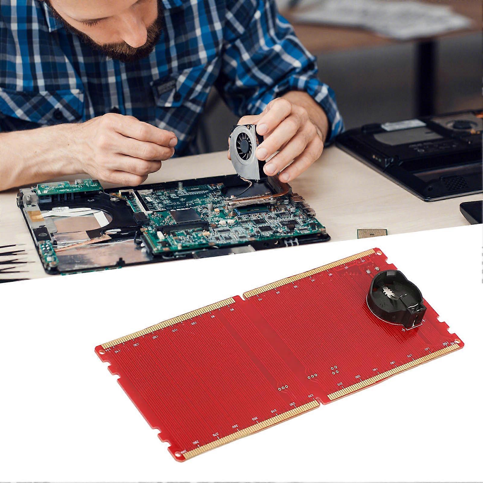 DDR5 RAM Memory Slot Tester Card with LED Lights Portable for PC Motherboard RAM Memory Maintenance Red 