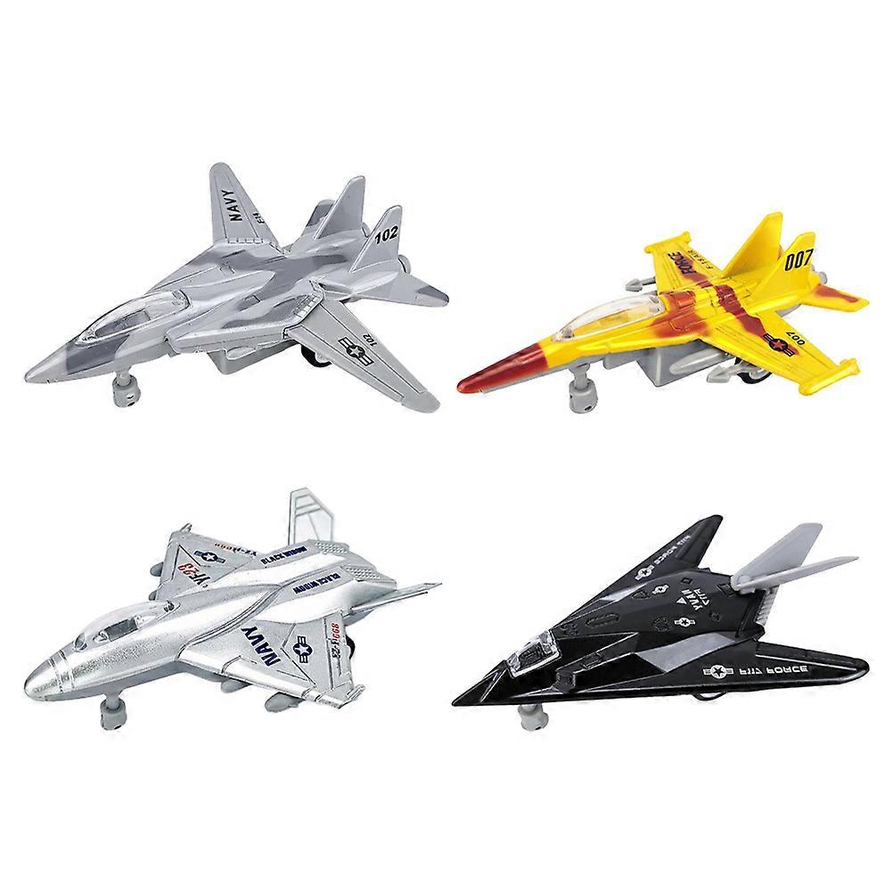 Kids Plane Model 4Pcs Assorted Color Alloy Toys Perfect For Home Decoration Interactive Fun