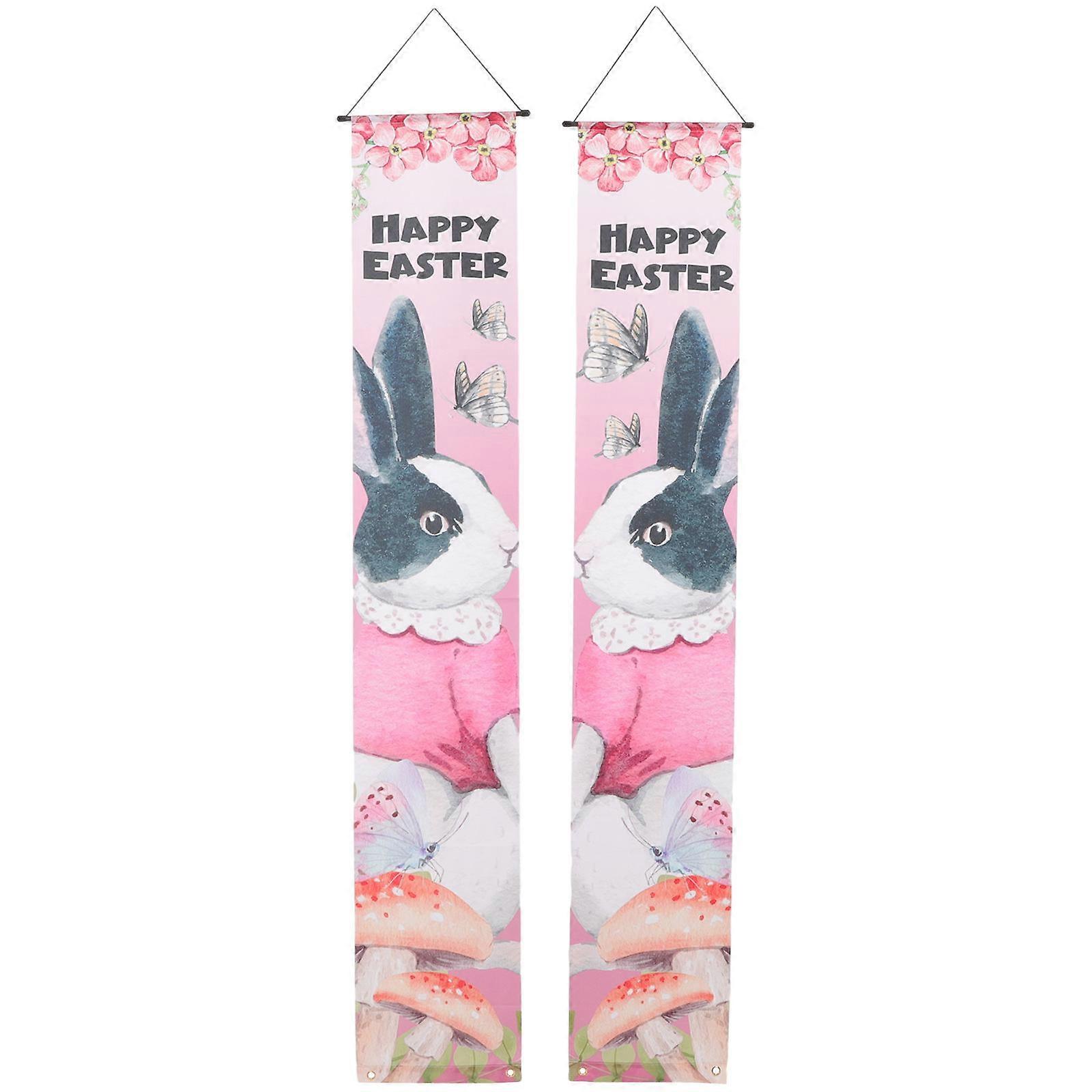 1 Pair Decorative Easter Banners For Home Entrance Decoration Suitable For Easter Celebrations 2Pack