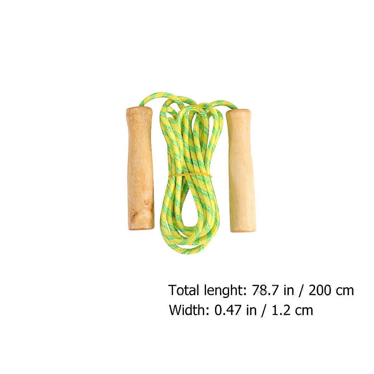 5PCS Wooden Handle Skipping Ropes for Sports Fitness Portable Exercise Jump Ropes for Home and Outdoor Play Random Color