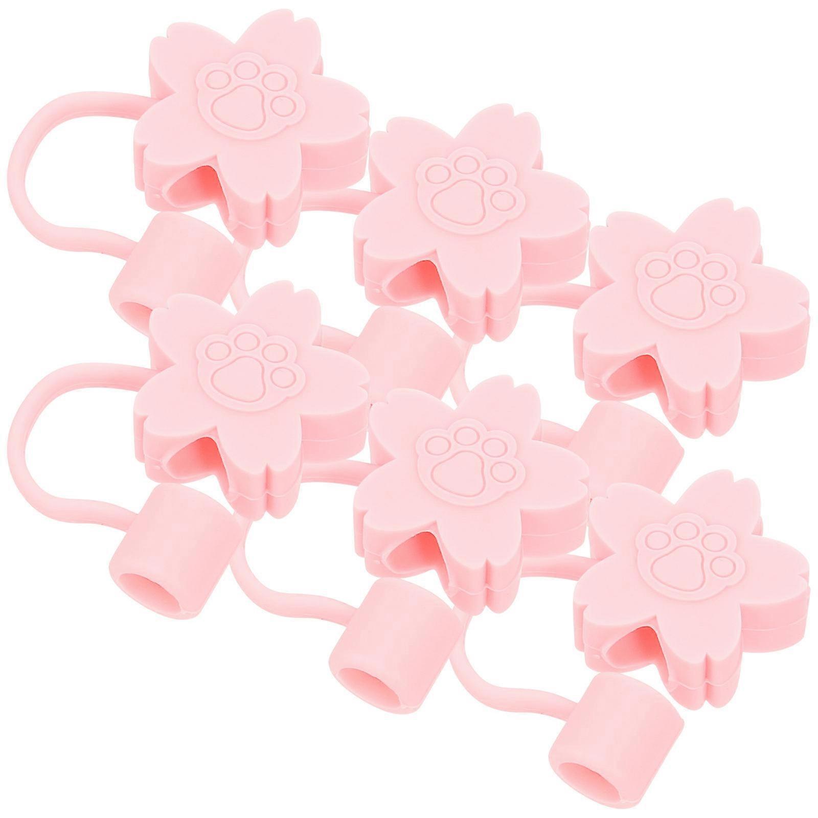 6PCS Cute Silicone Straw Tip Covers, Cartoon Straw Plugs, Dustproof Protectors for Parties, Showers, Graduation Gifts