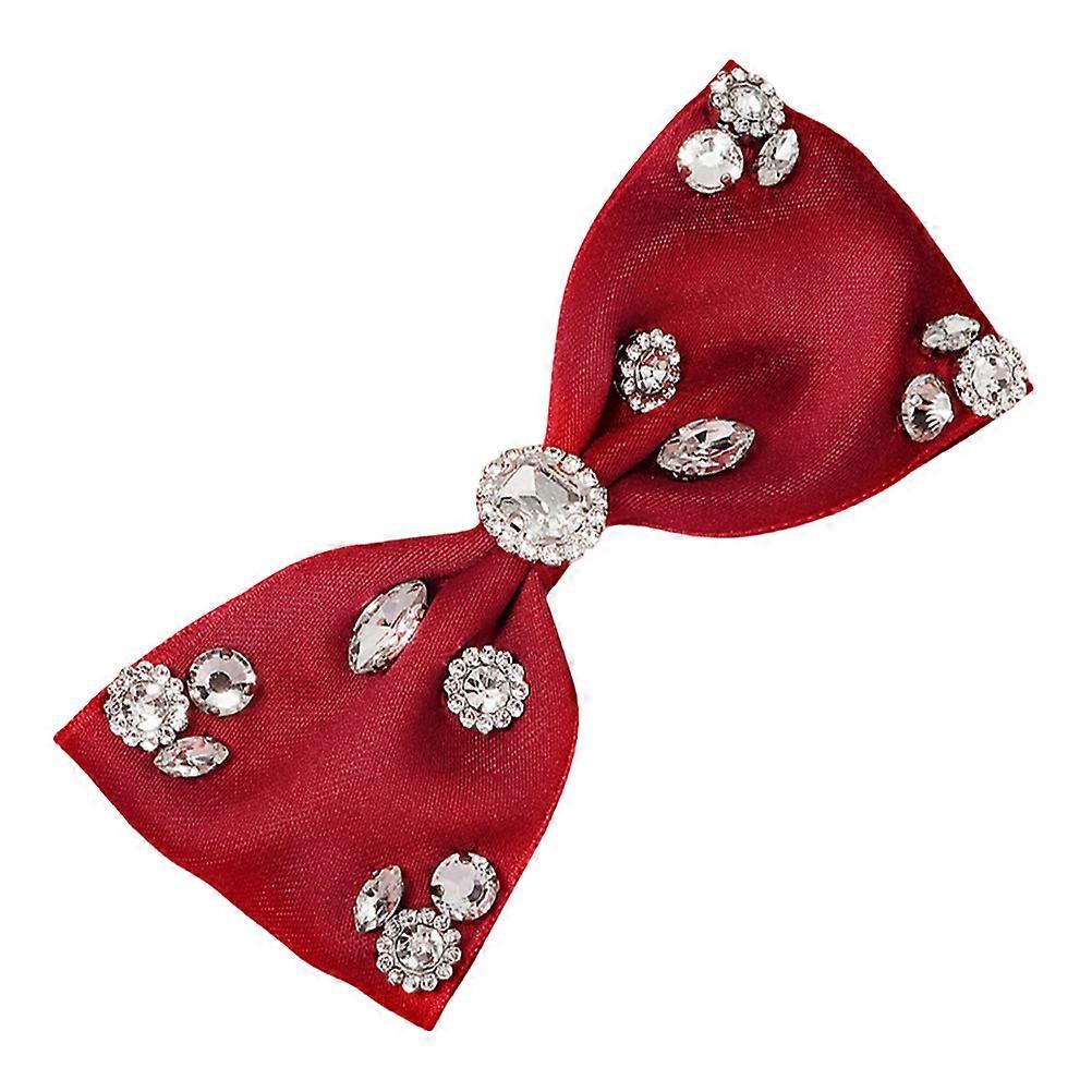 Punainen rusetti strassi hiuslisäke sisustukseen Helppo sovittaa päivittäinen asu sopii kaikkiin hiustyyleihin